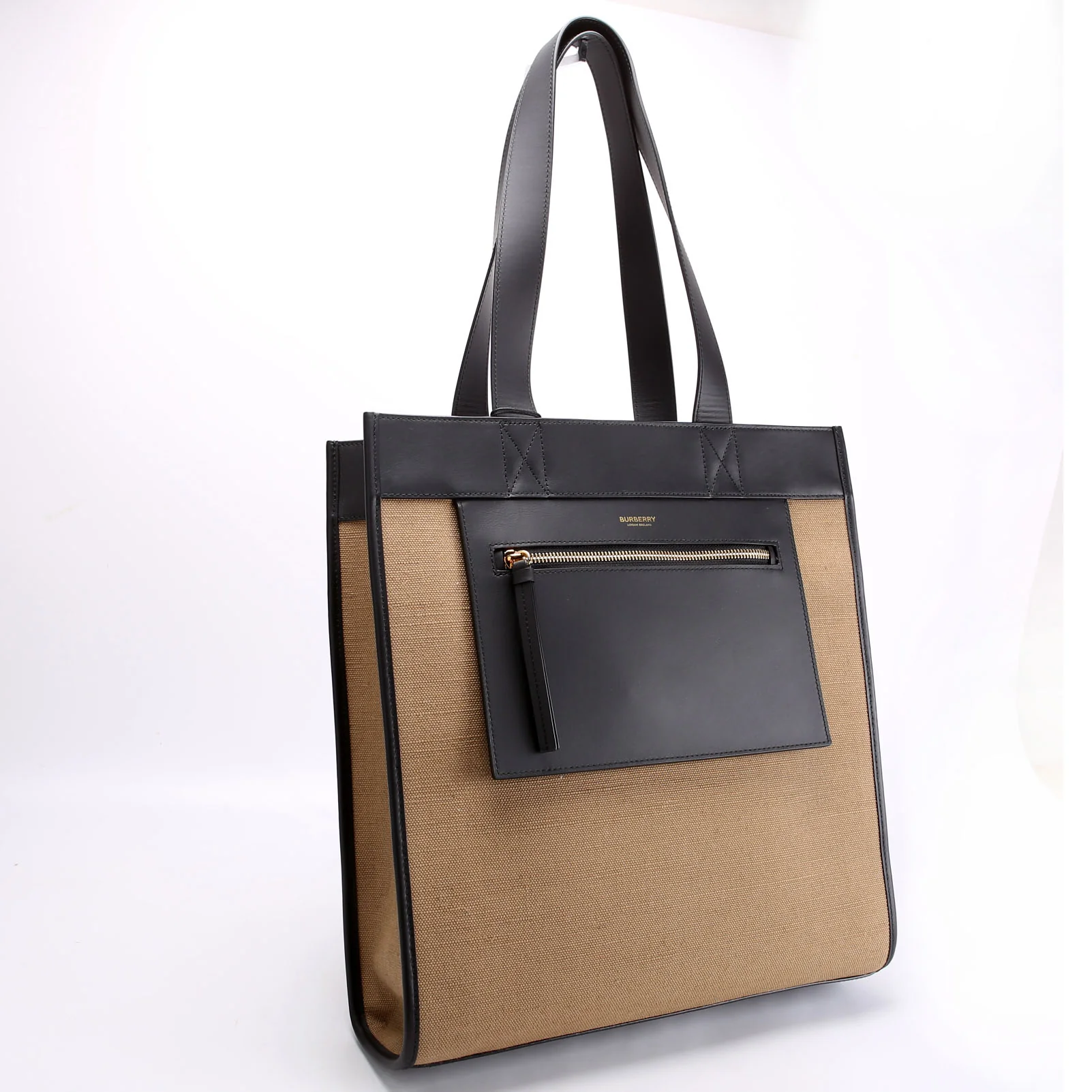 8093452 Small Pocket Manzon Tote Black/Brown - Image 2