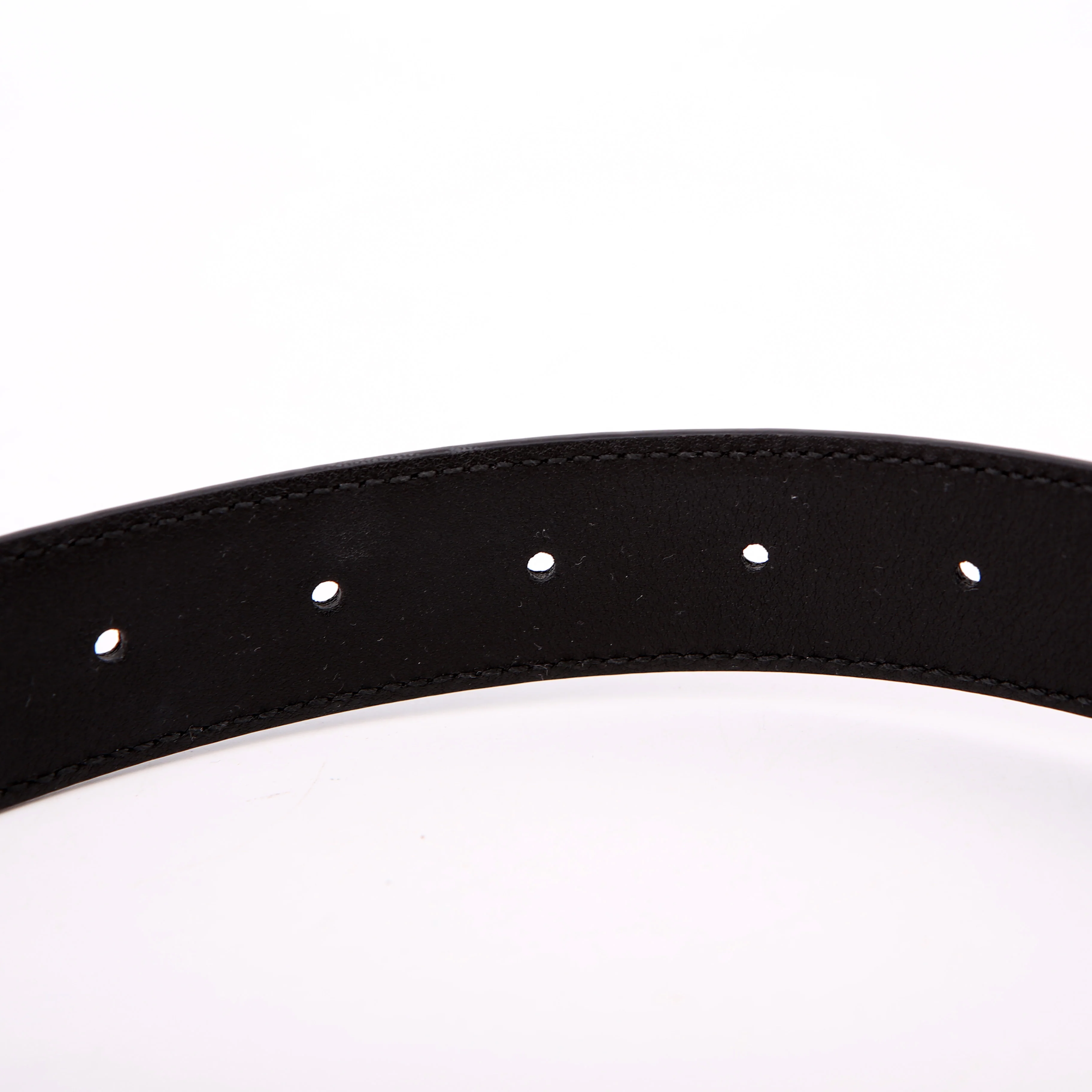 813008 Interlocking GG Leather Belt Size 80/32 Black - Image 6