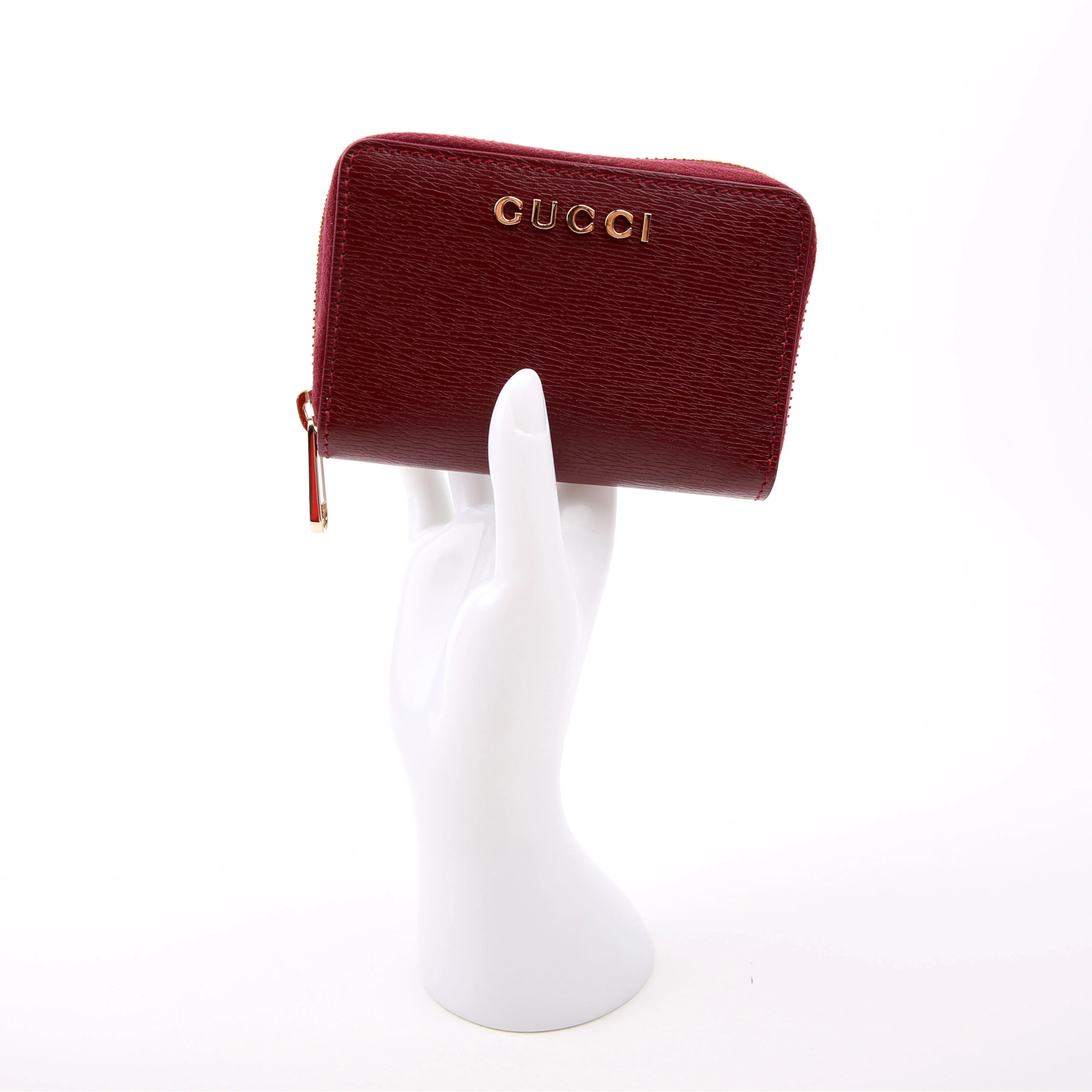 813219 Script Logo Card Holder Burgundy - Image 8