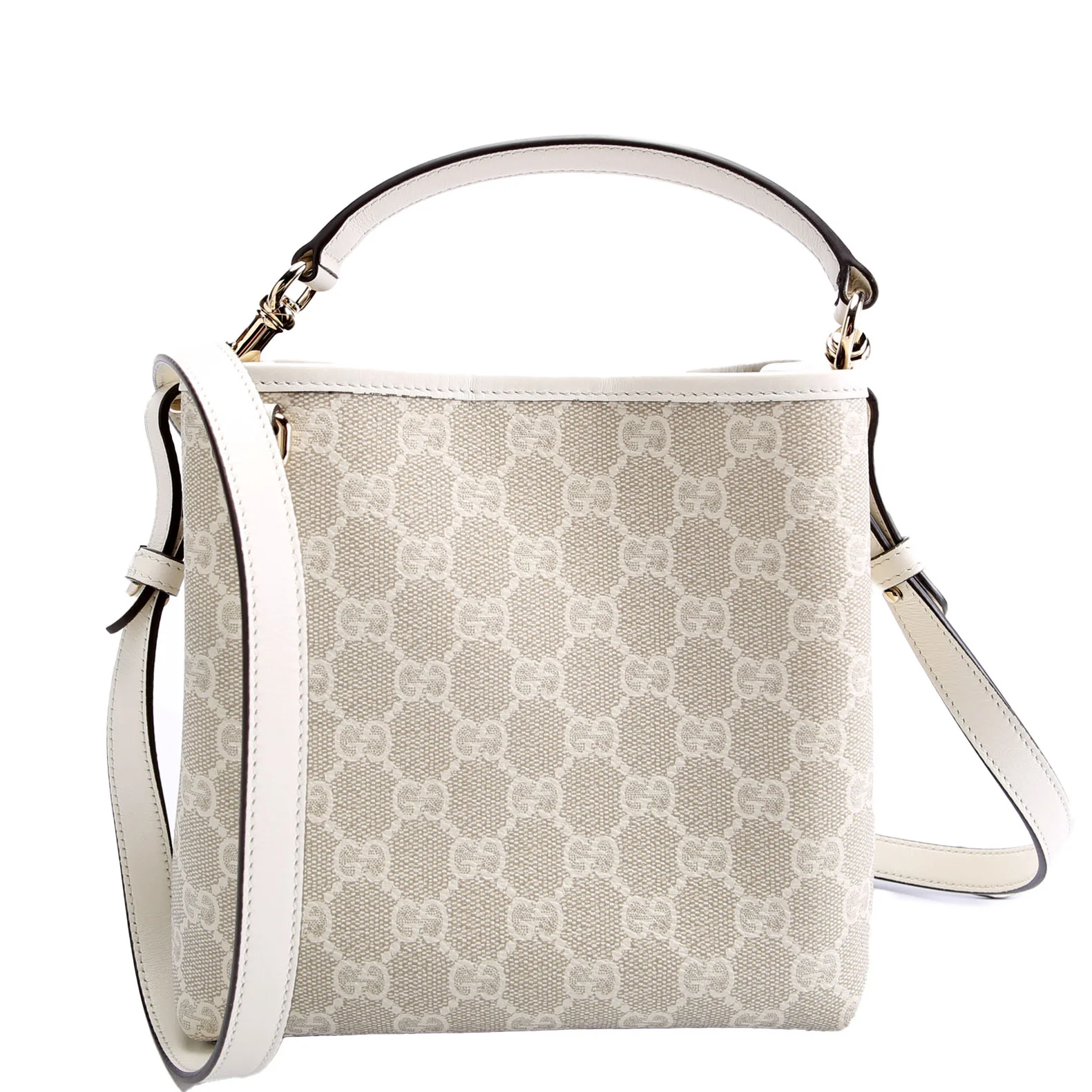 815118 GG Emblem Bucket Small Ivory