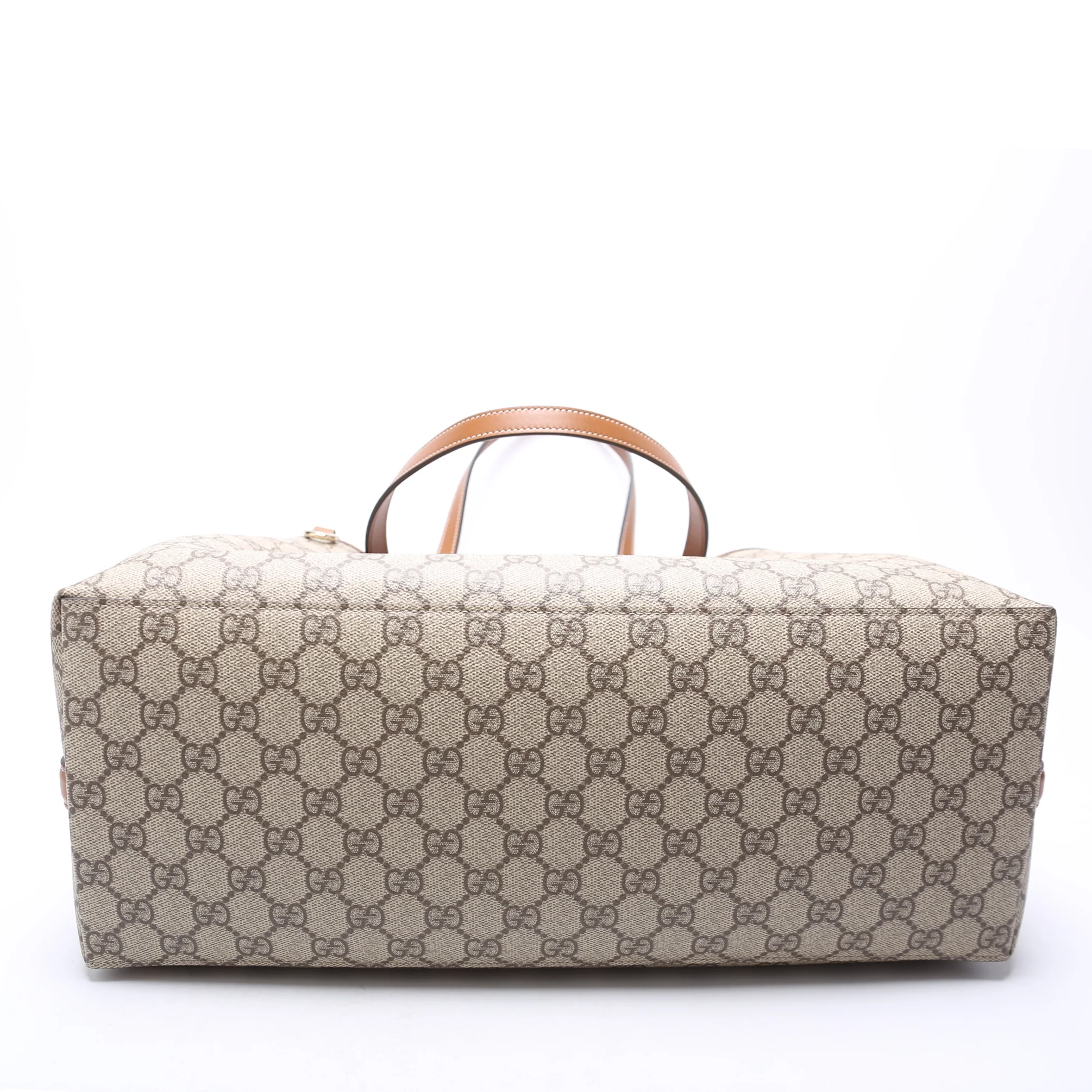 815213 GG Supreme Emblem Tote Bag Medium Brown - Image 4
