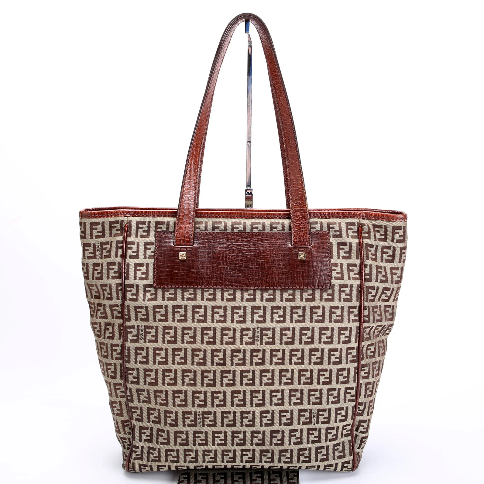 8BH174 Zucchino Fabric Tote Vintage Brown - Image 3
