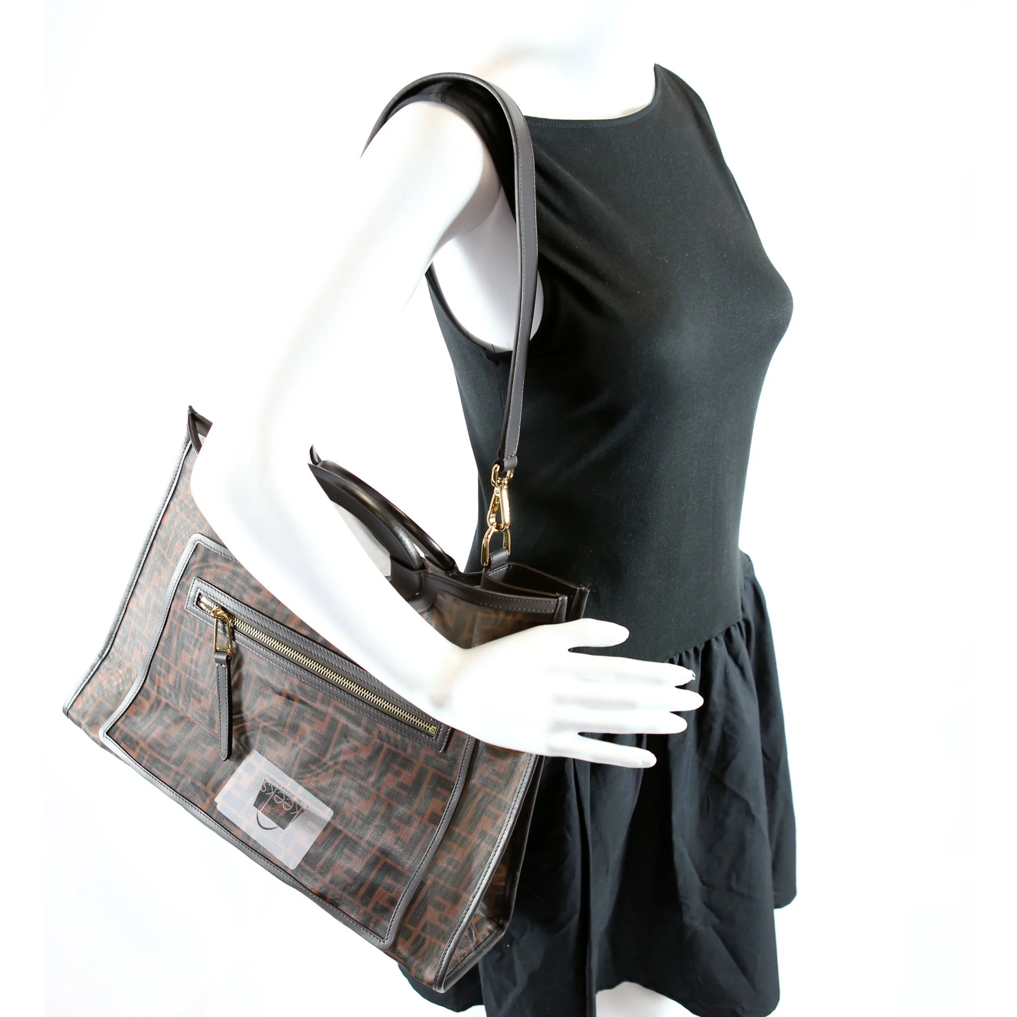 8BH360 FF Mesh Runaway Shopper Medium Brown - Image 12
