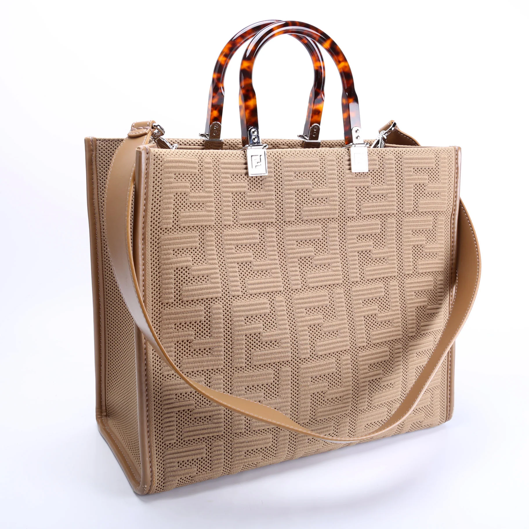 8BH386 FF Fabric Sunshine Shopper Medium Tan - Image 2