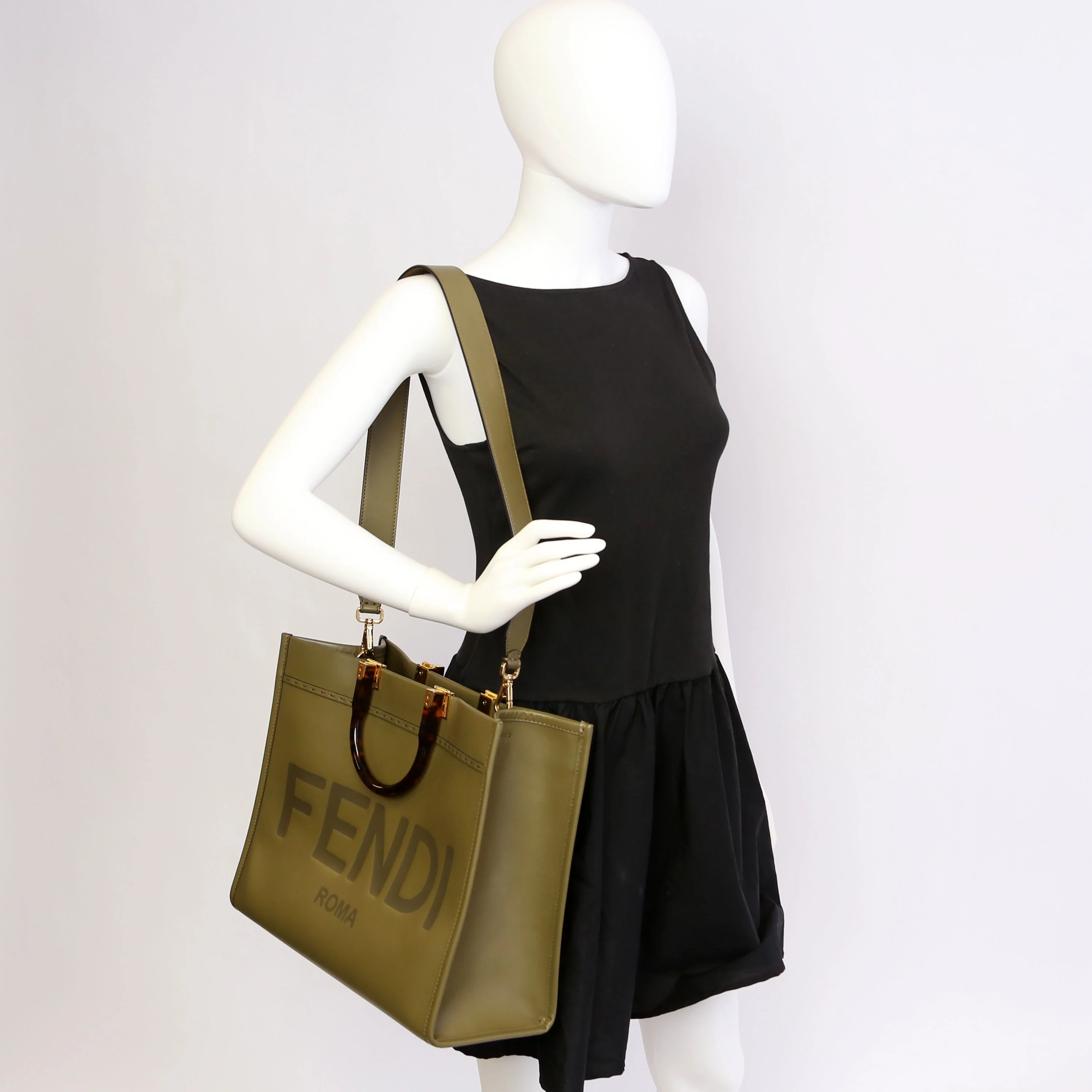 8BH386 Sunshine Shopper Medium Leather Green - Image 12