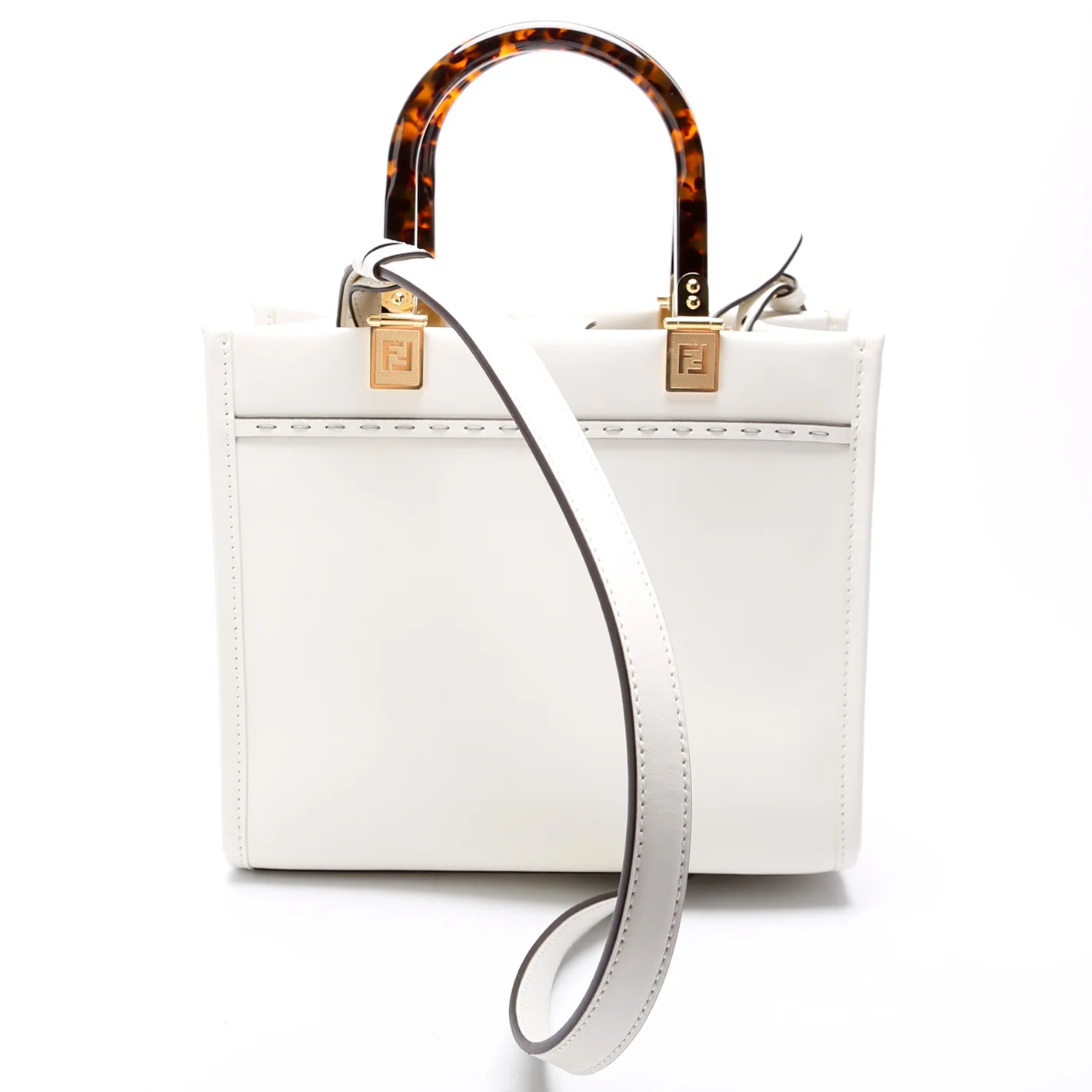 8BH394 Sunshine Shopper Small Leather White - Image 3