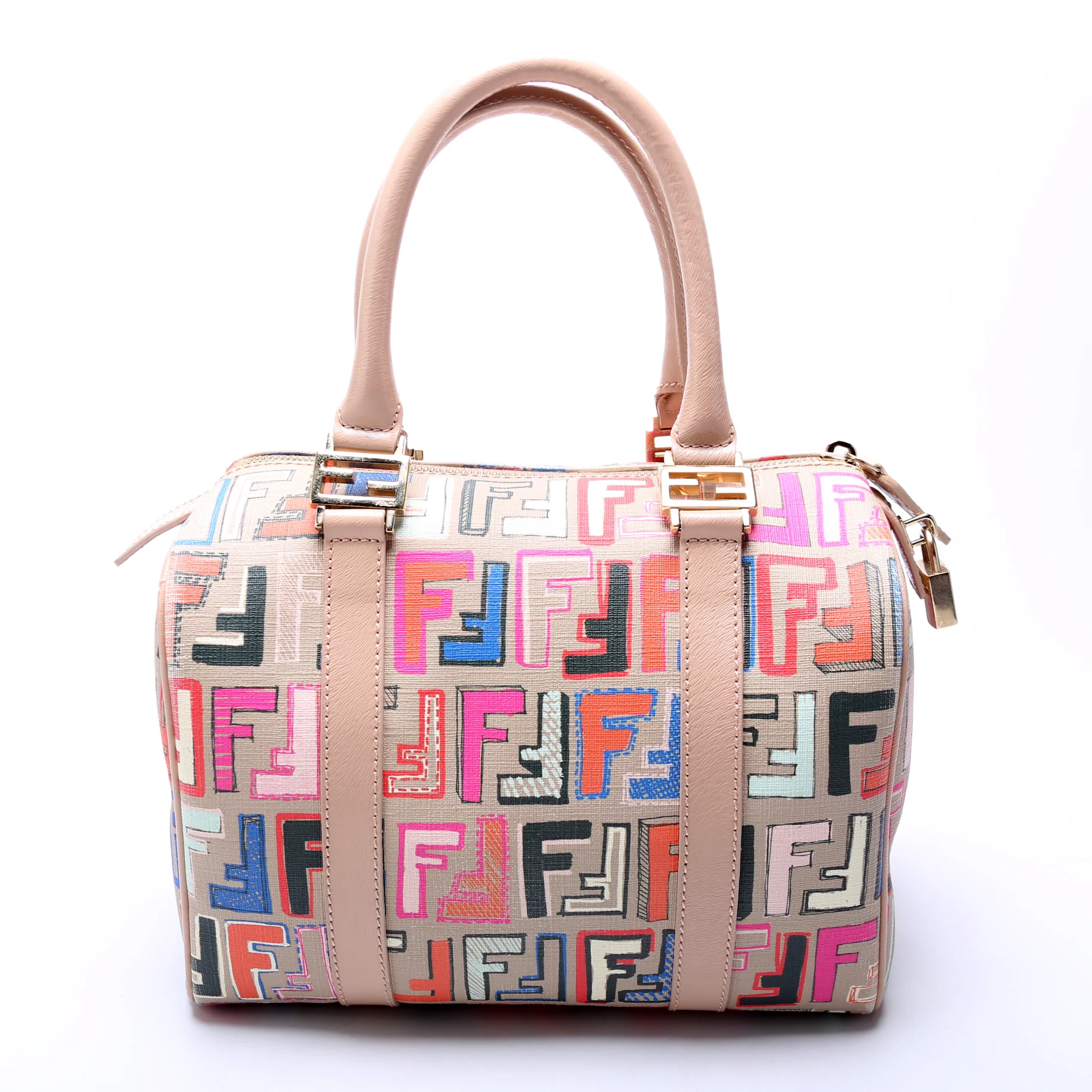 8BL068 Zucca Boston Bag Tan/Multicolor - Image 3