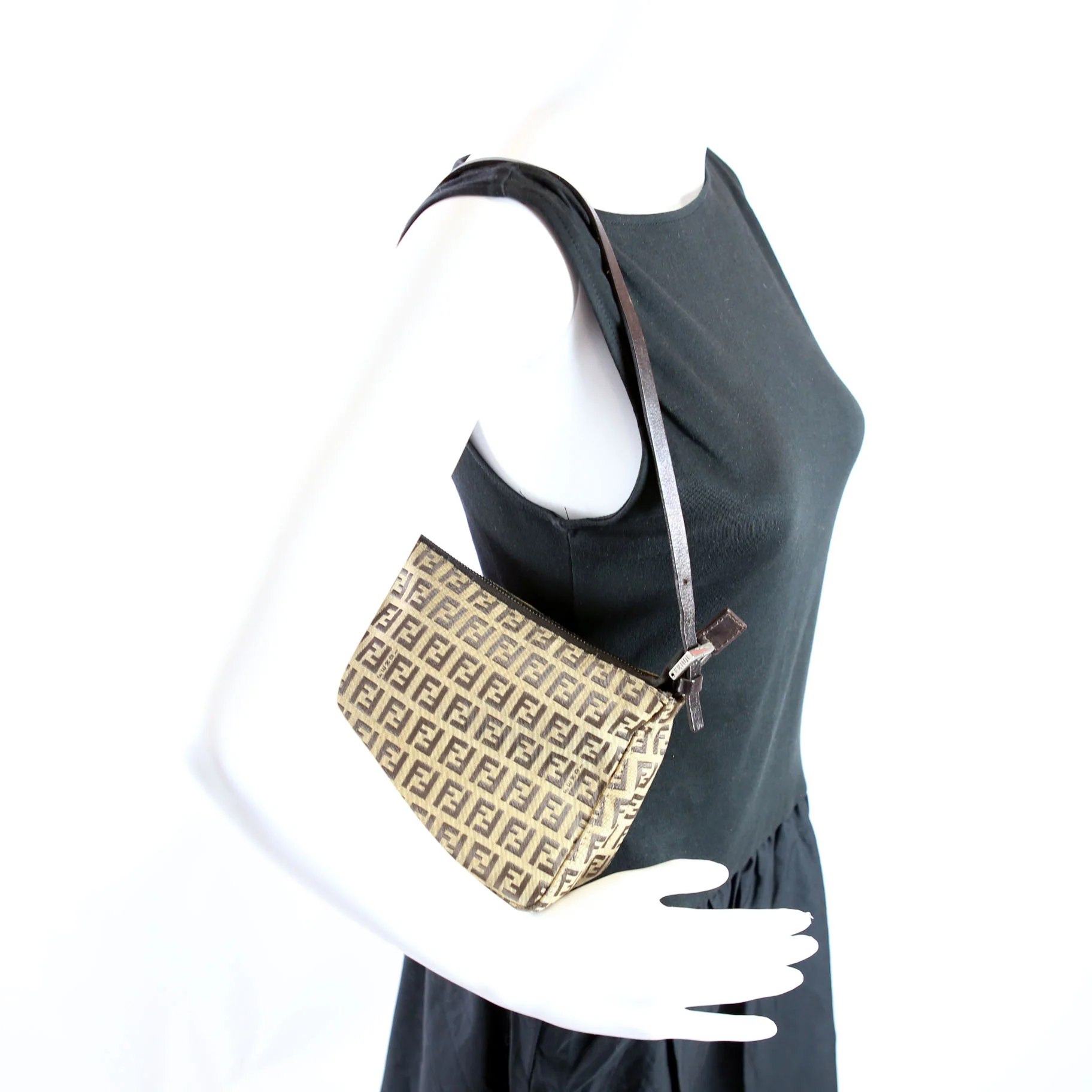8BR136 Zucchino Mini Pochette Brown/Beige - Image 9