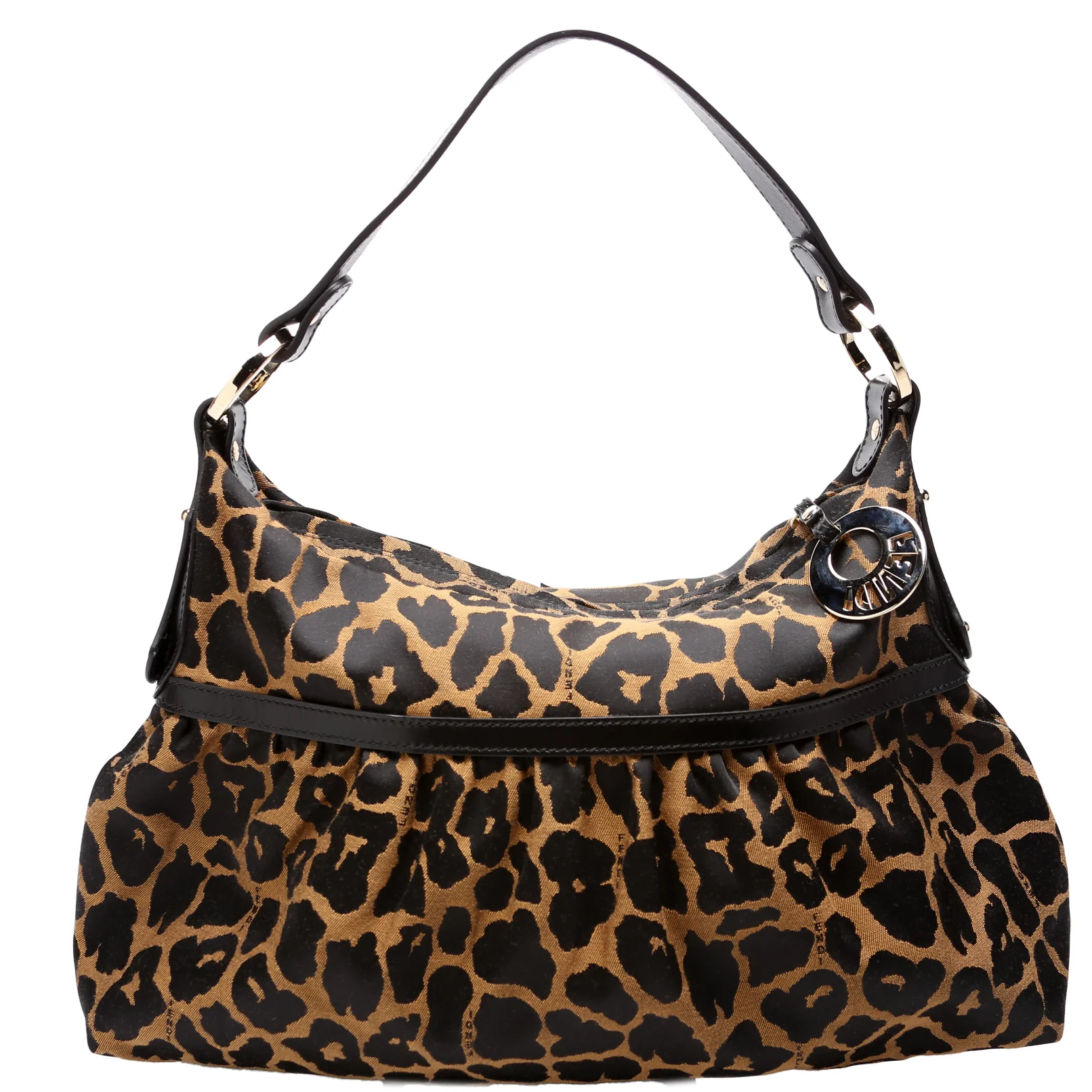 8BR448 Leopard Chef Hobo Black/Brown