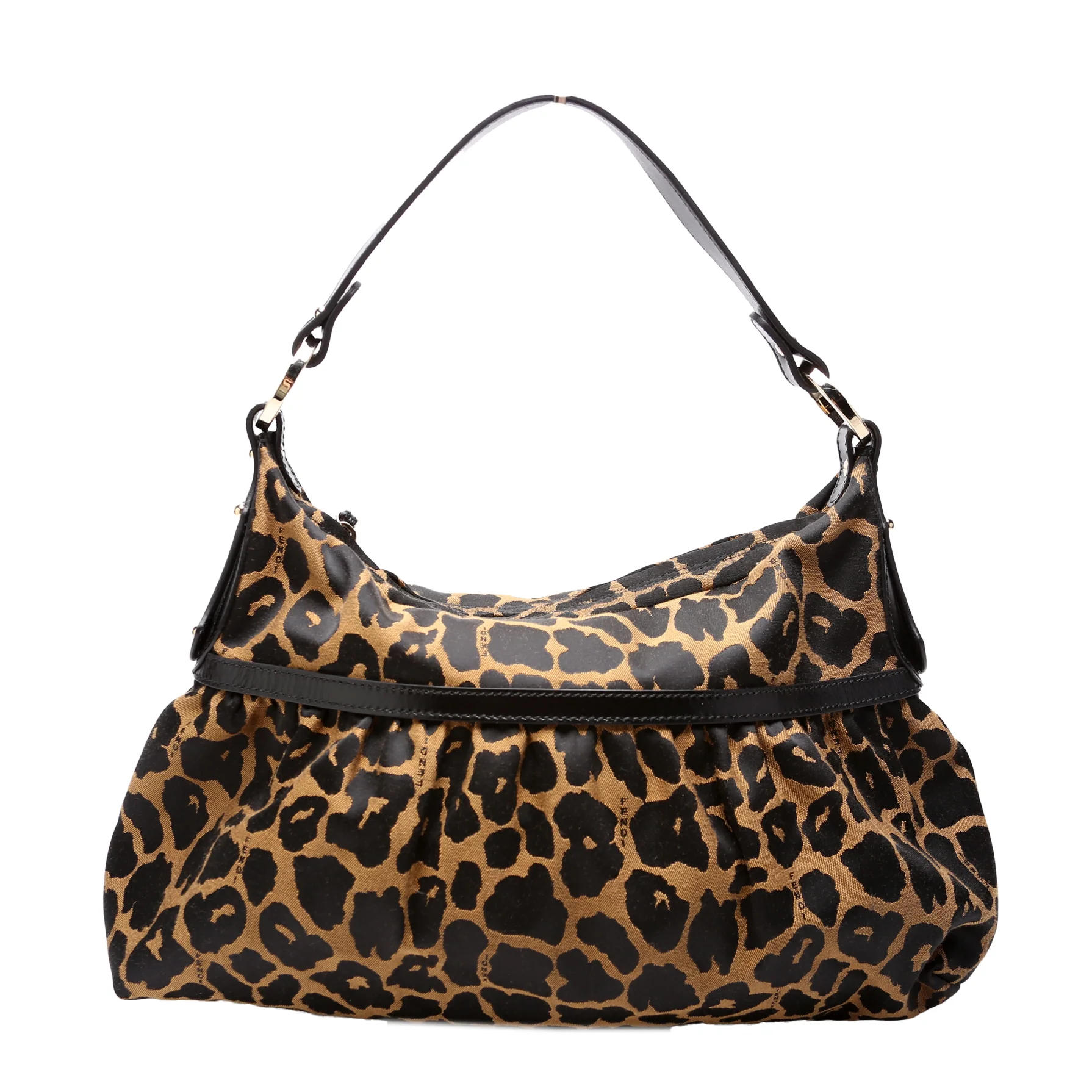 8BR448 Leopard Chef Hobo Black/Brown - Image 3