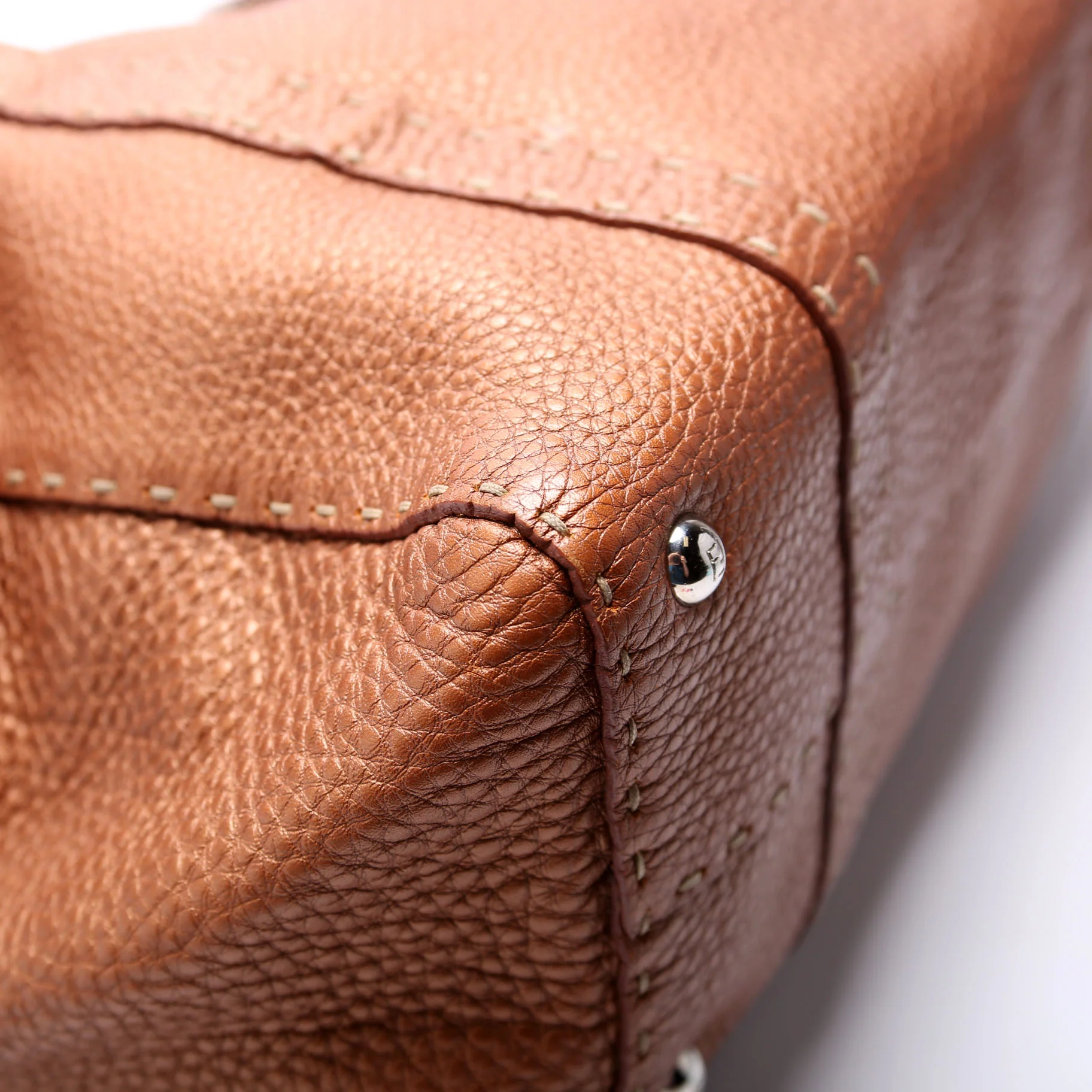 8BR487 Linda Selleria Leather Medium Brown - Image 5
