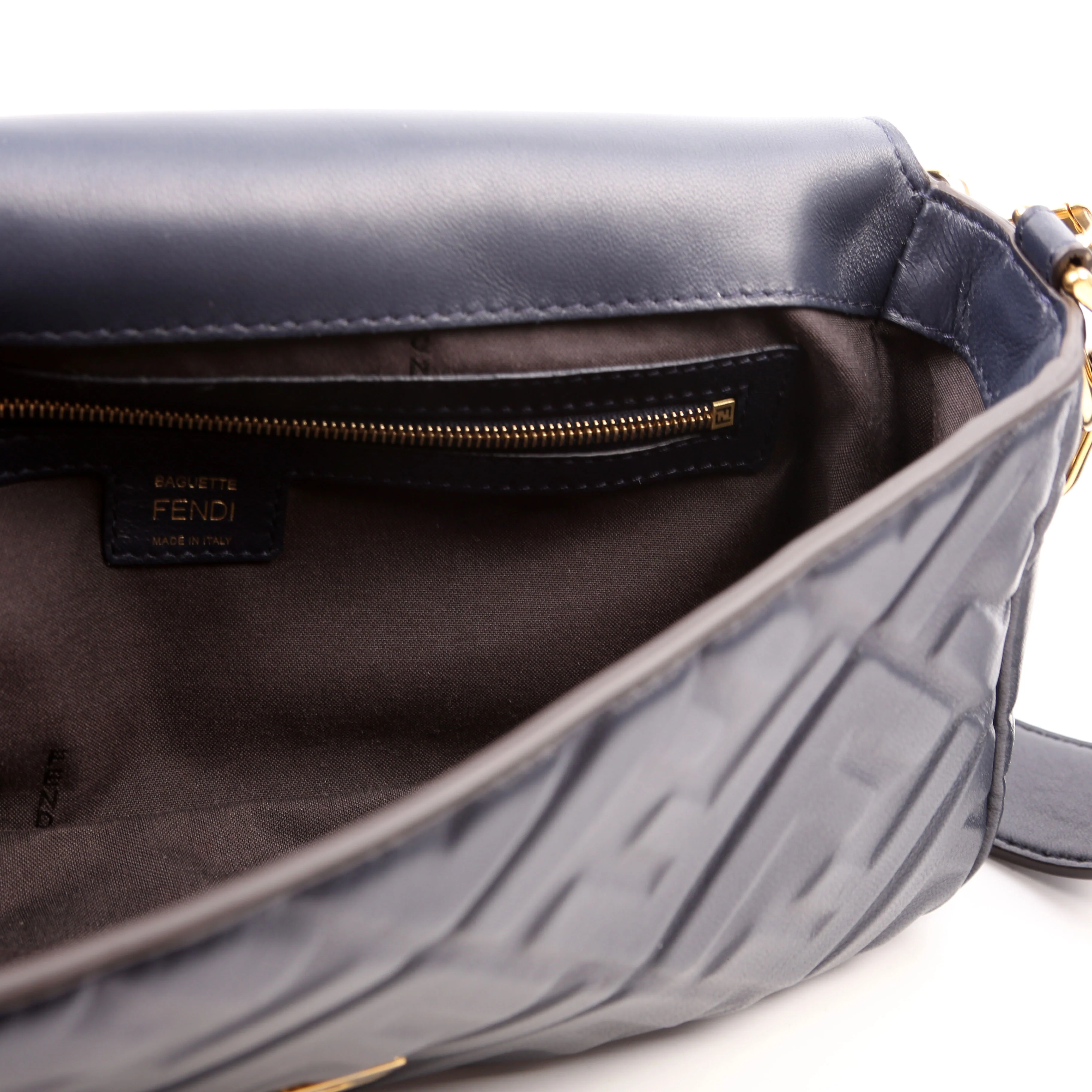 8BR600 Baguette FF Embossed Nappa Blue - Image 11