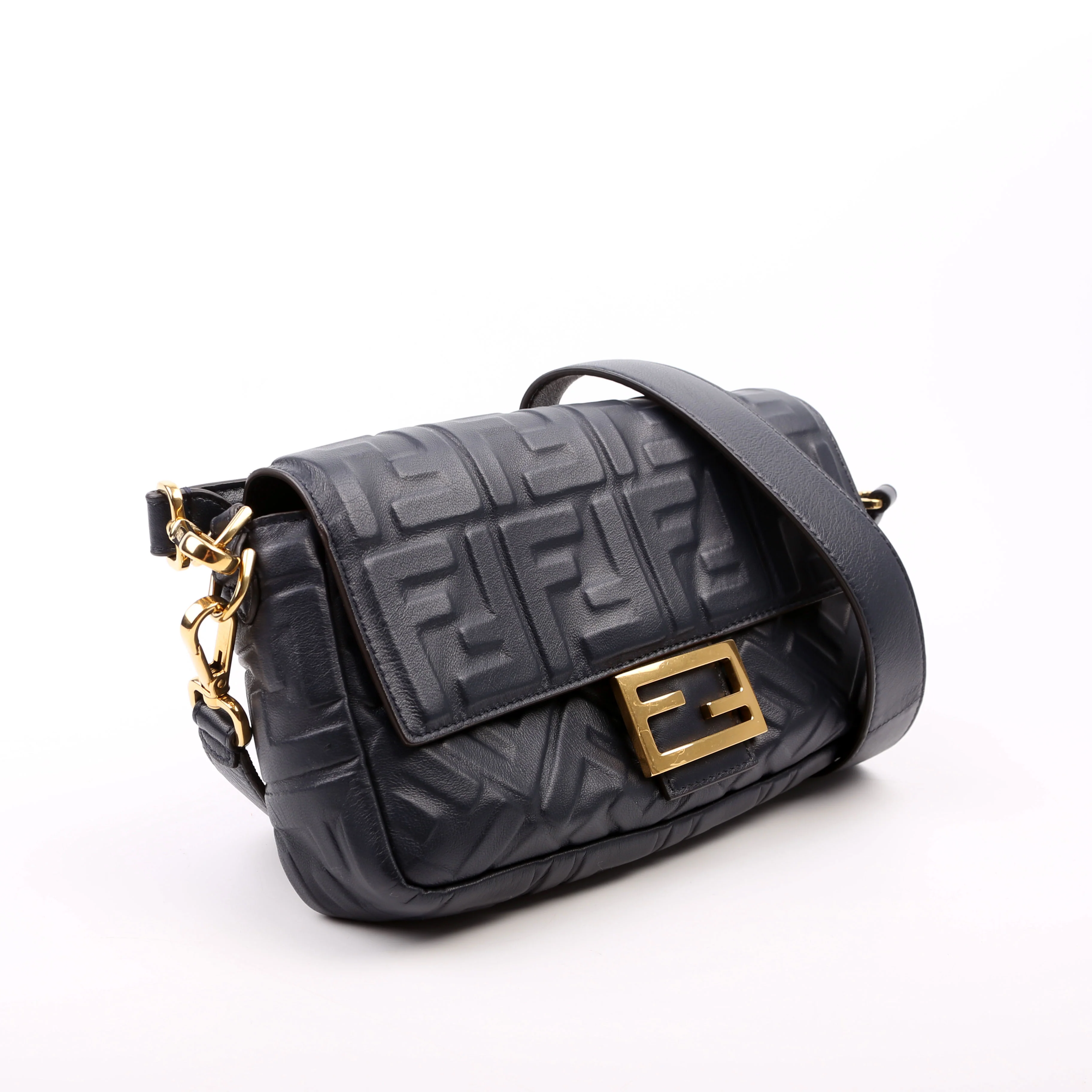 8BR600 Baguette FF Embossed Nappa Blue - Image 2