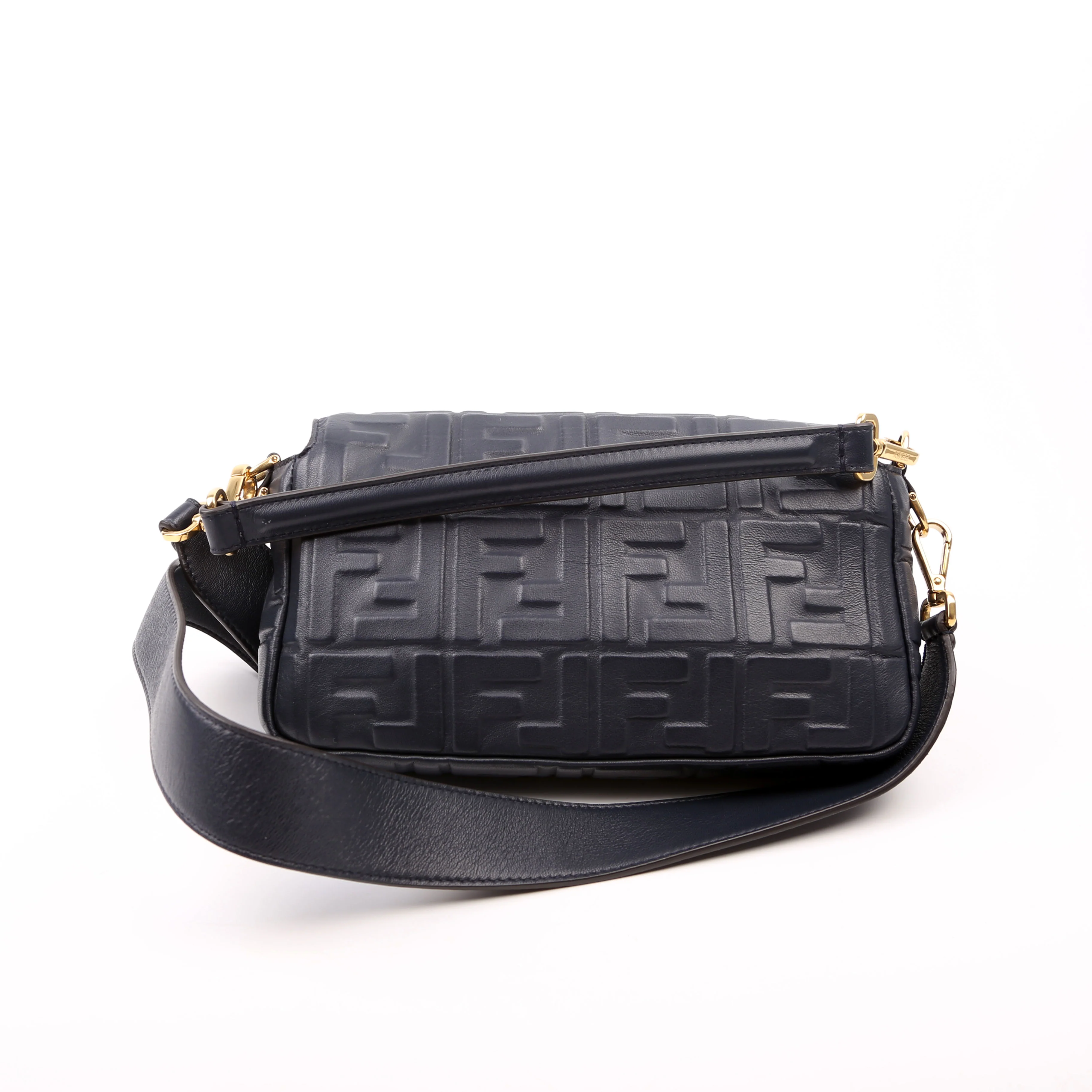 8BR600 Baguette FF Embossed Nappa Blue - Image 3