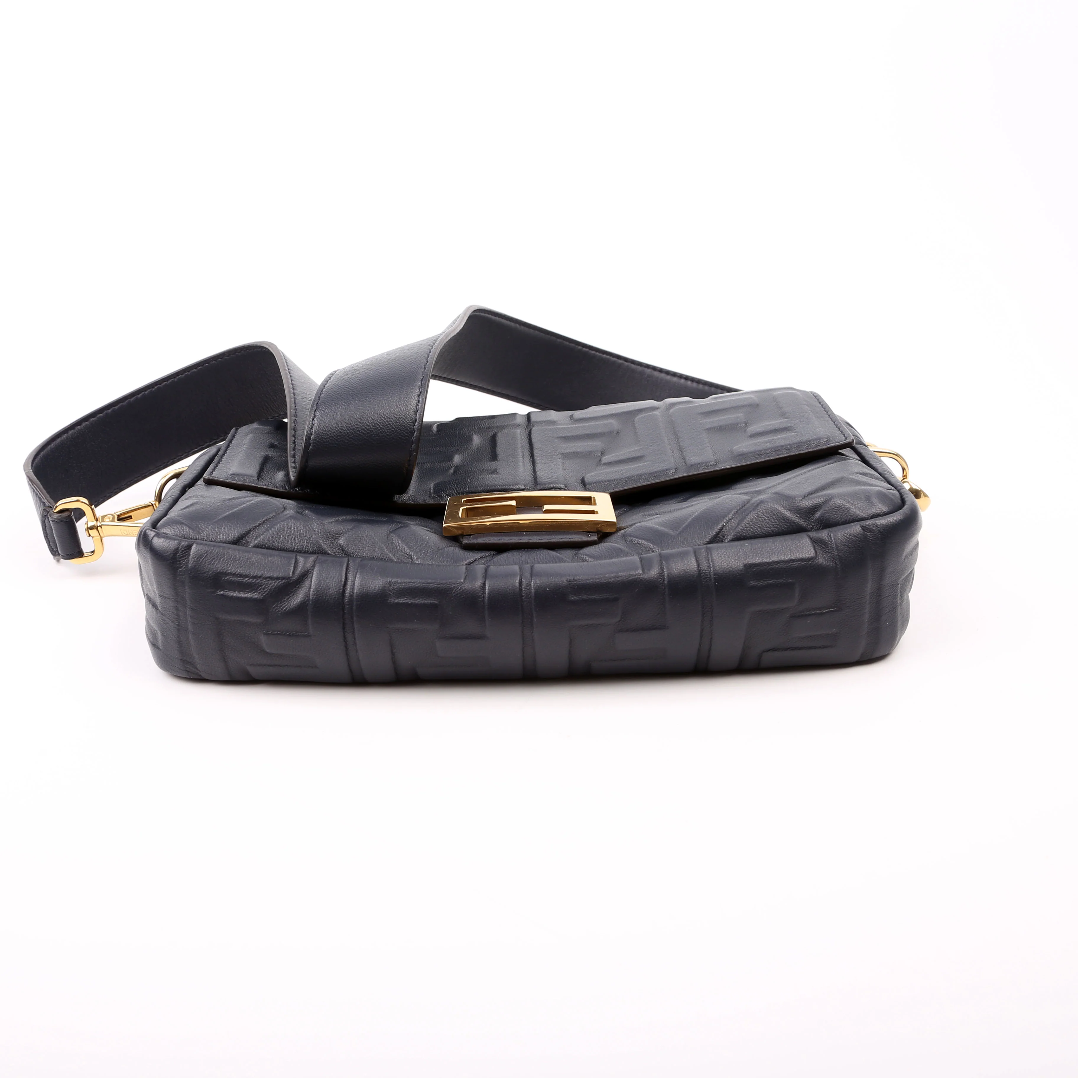 8BR600 Baguette FF Embossed Nappa Blue - Image 4