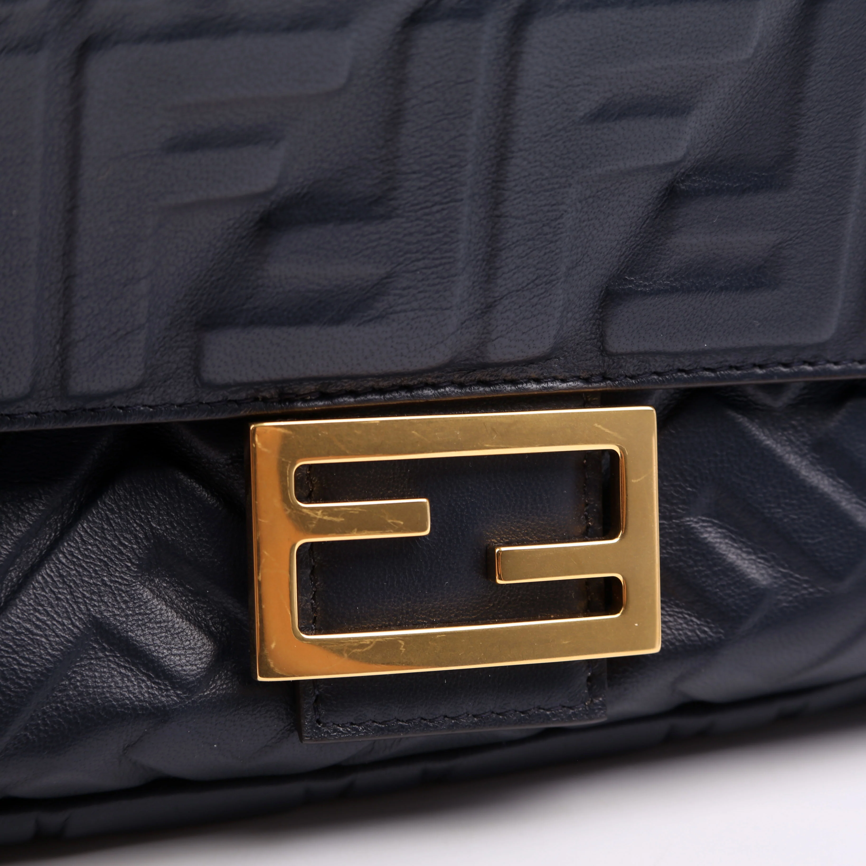 8BR600 Baguette FF Embossed Nappa Blue - Image 9