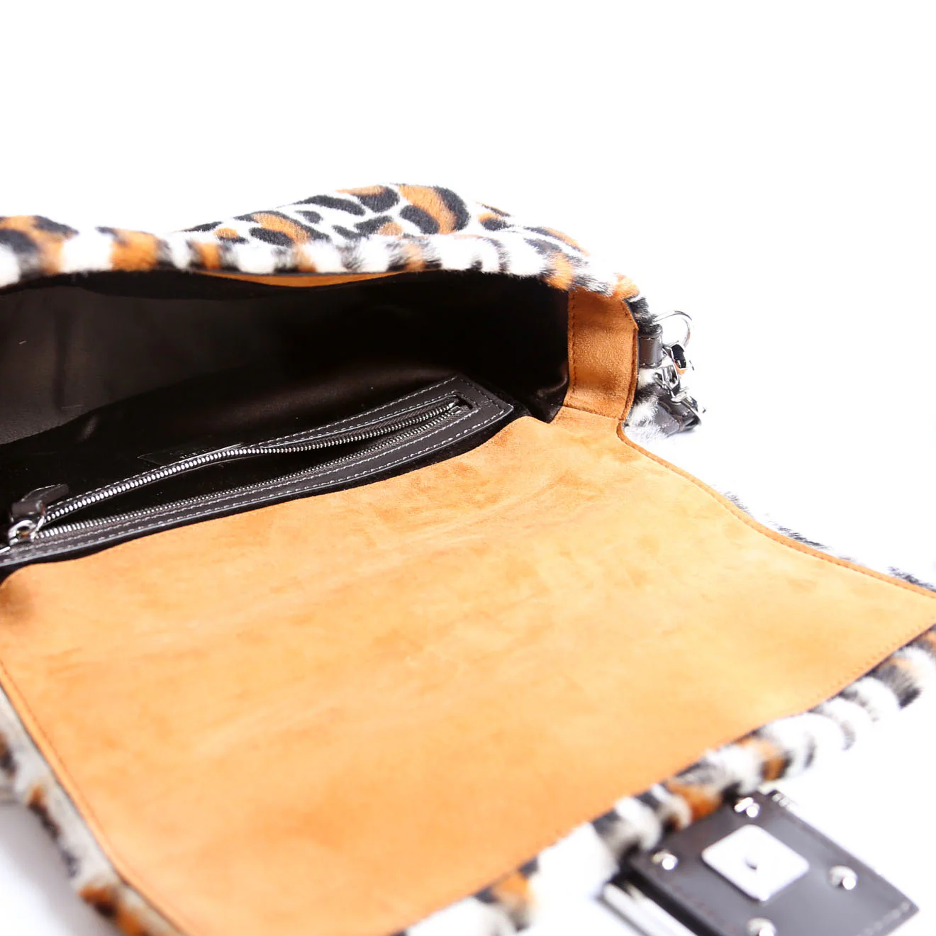 8BR600 Leopard Print Baguette Calfskin Hair - Image 13