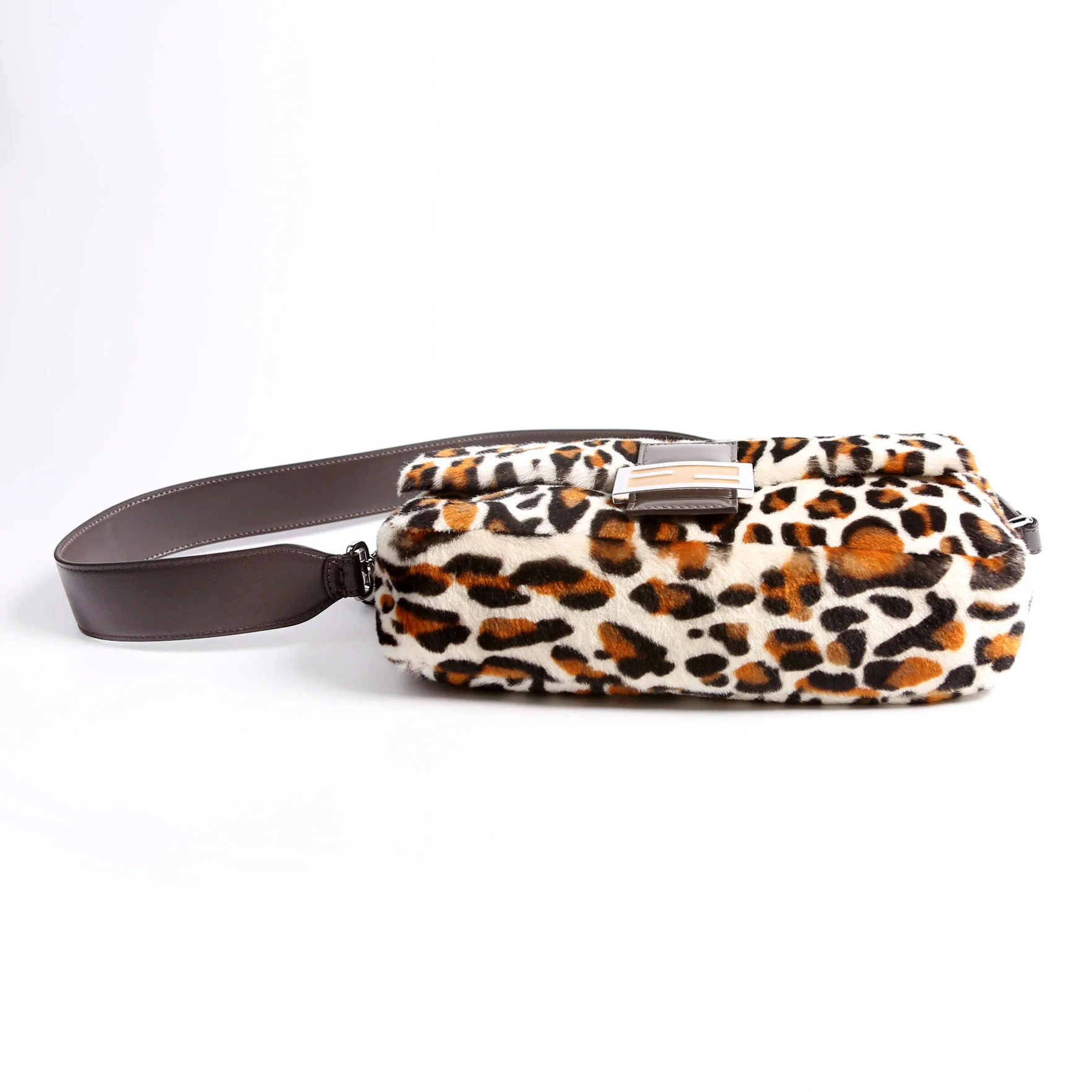 8BR600 Leopard Print Baguette Calfskin Hair - Image 5