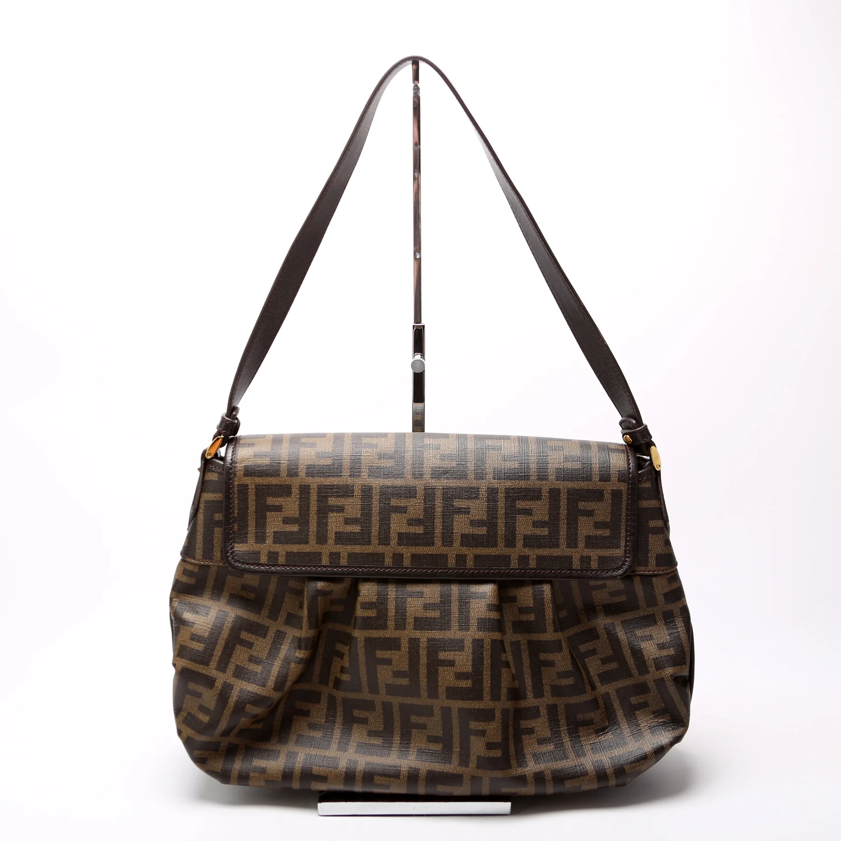 8BR672 Zucca Coated Canvas Push Lock Shoulder Bag - Image 3