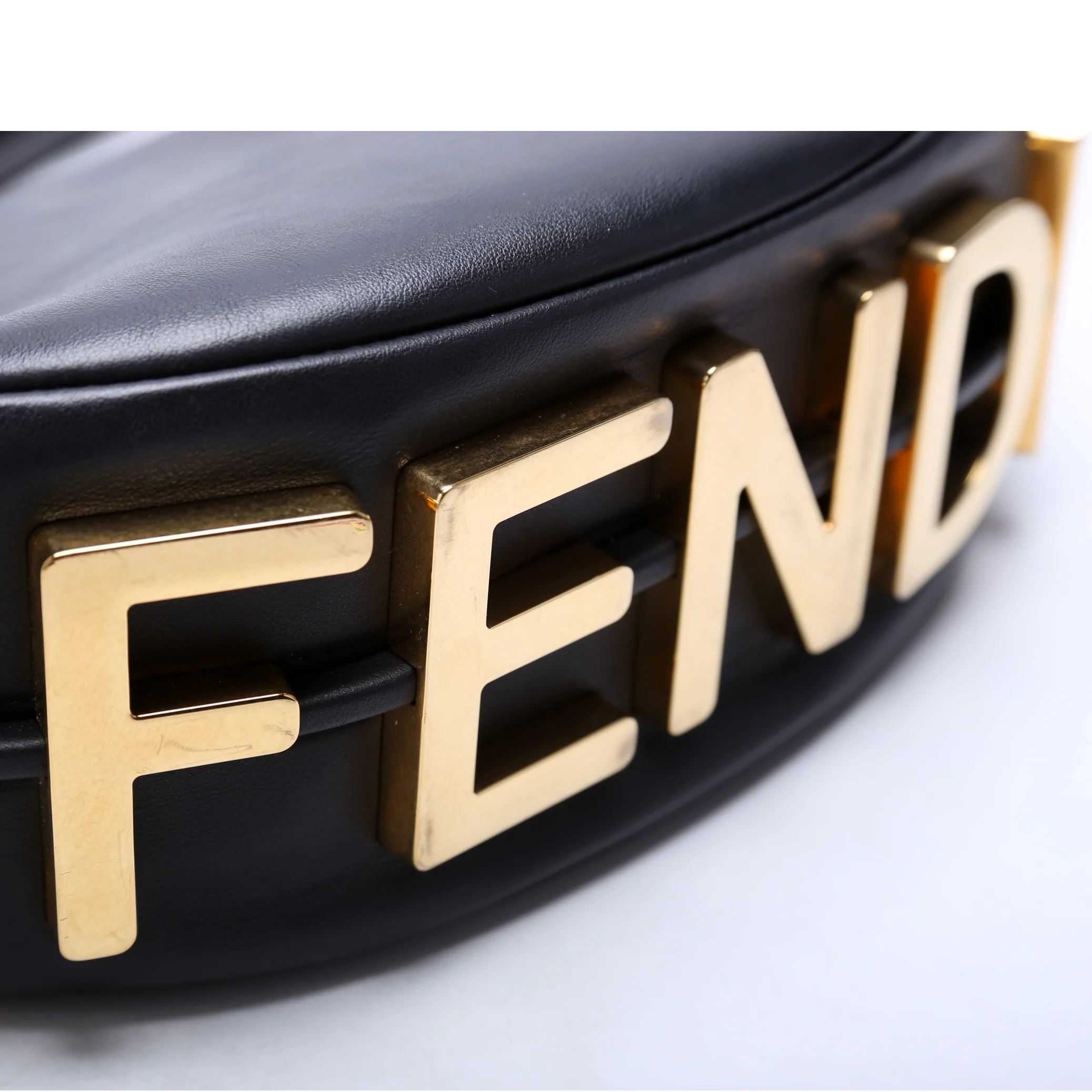 8BR798 Fendigraphy Small Leather Hobo Black - Image 5