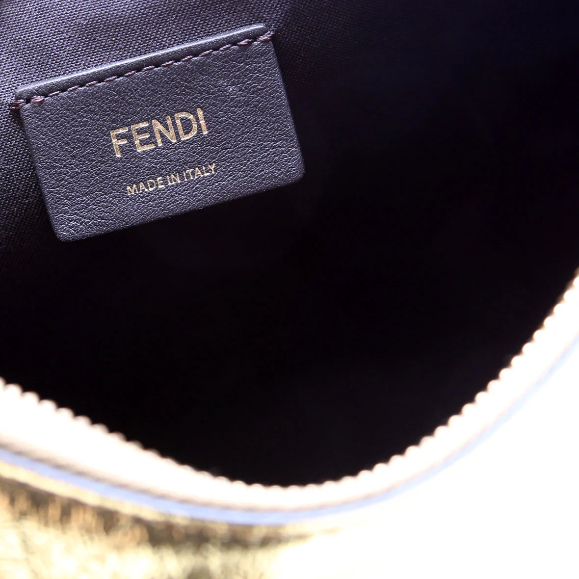 8BR798 Fendigraphy Small Leather Hobo Gold - Image 8