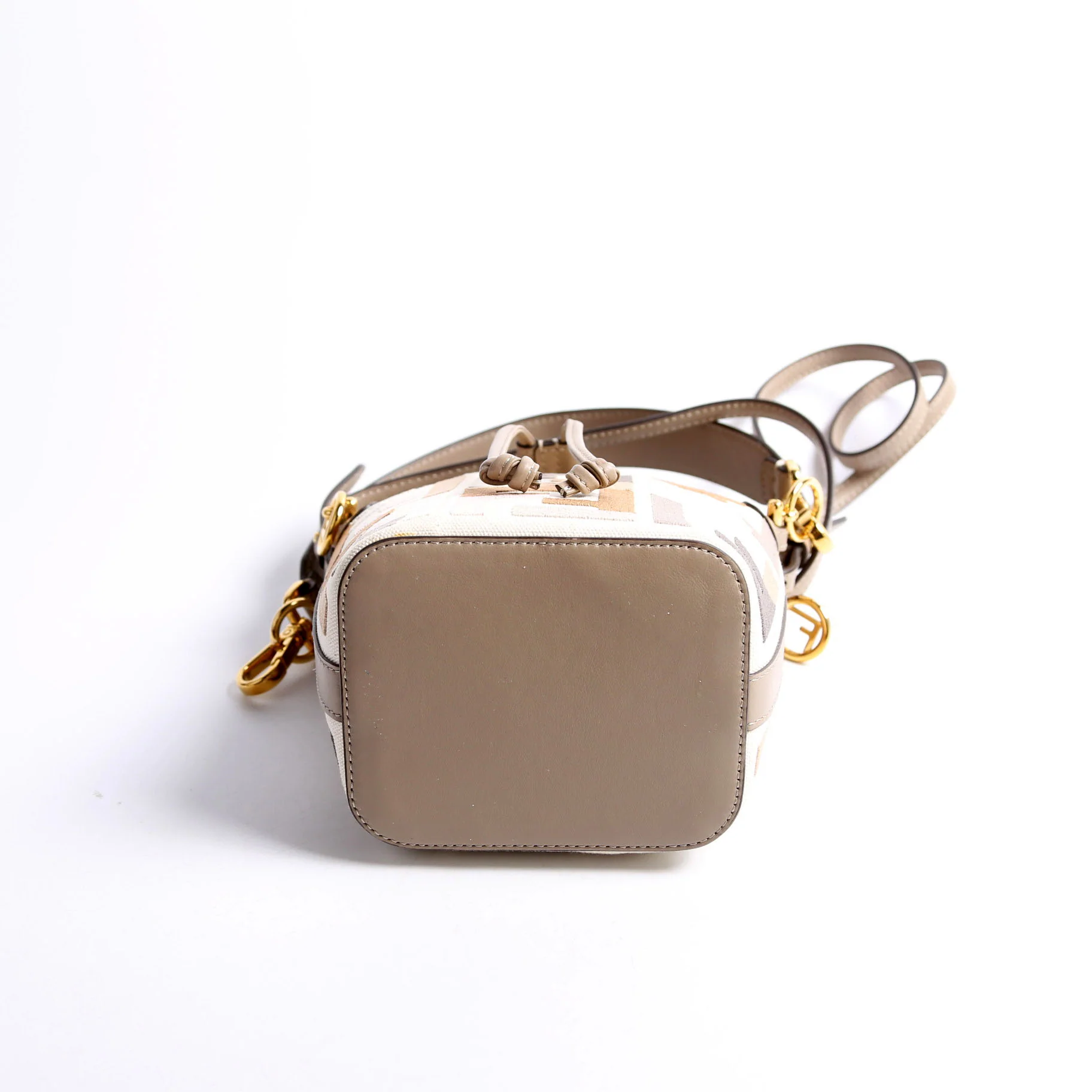 8BS010 Mon Tresor Mini Bucket Leather Canvas FF - Image 3