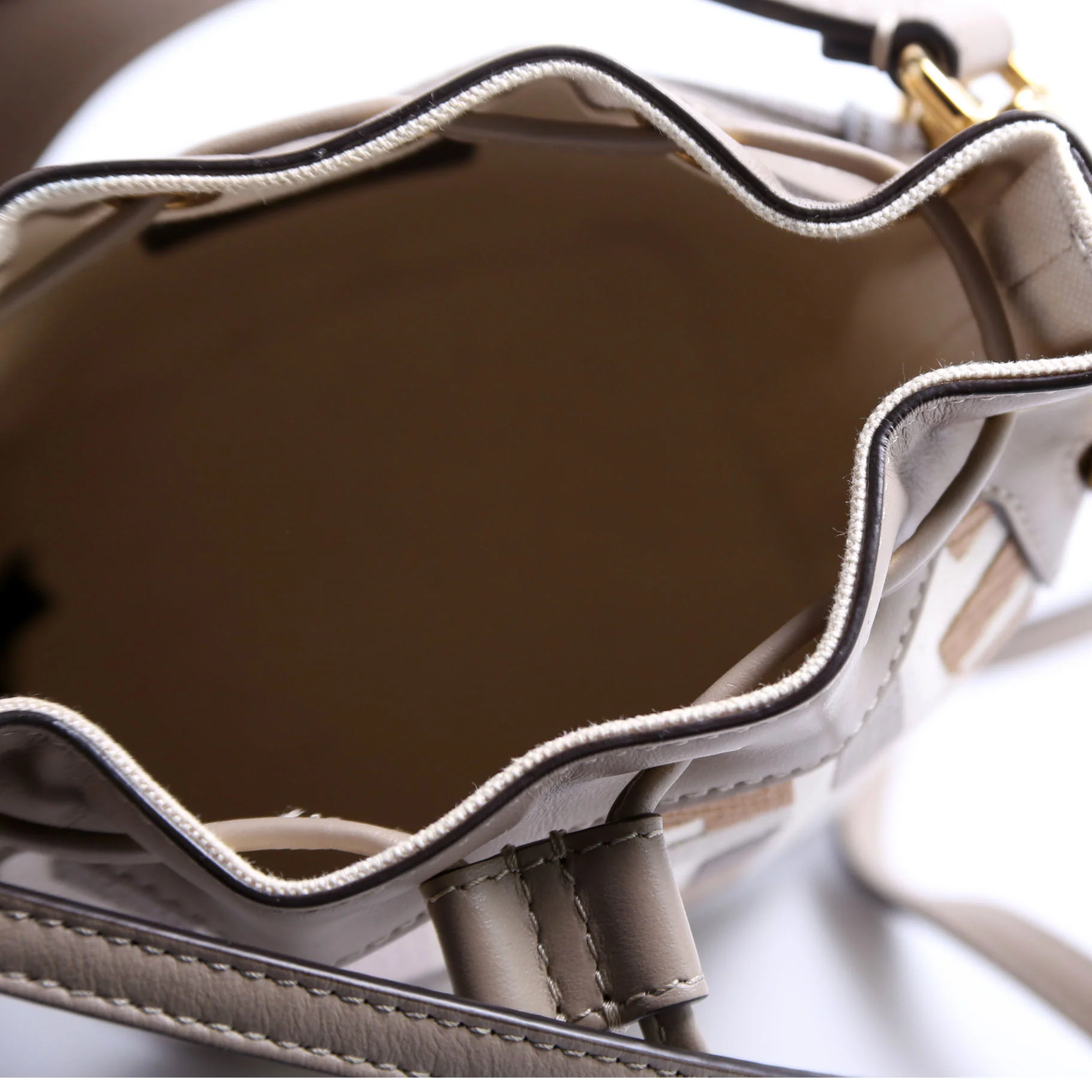 8BS010 Mon Tresor Mini Bucket Leather Canvas FF - Image 8