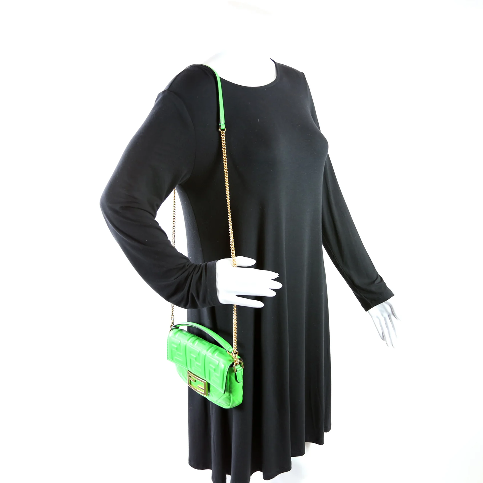 8BS017 FF 1974 Leather Mini Baguette - Image 12