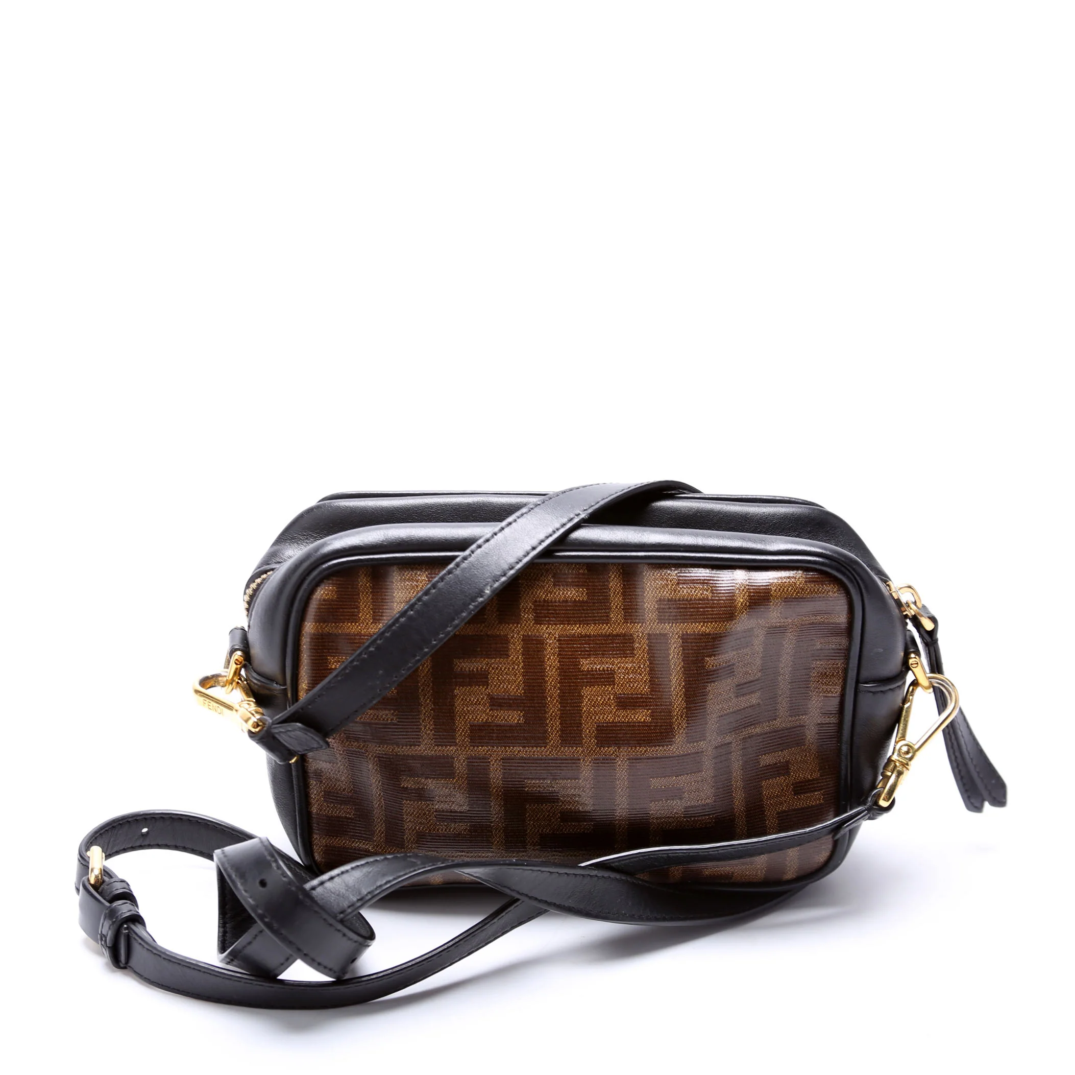 8BS019 Zucca Coated Canvas Mini Camera Bag Brown - Image 3