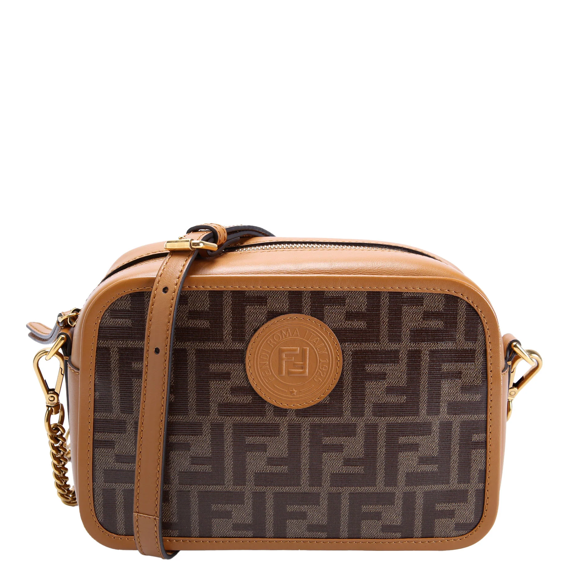 8BT287 Coated Canvas Small Camera Bag Brown