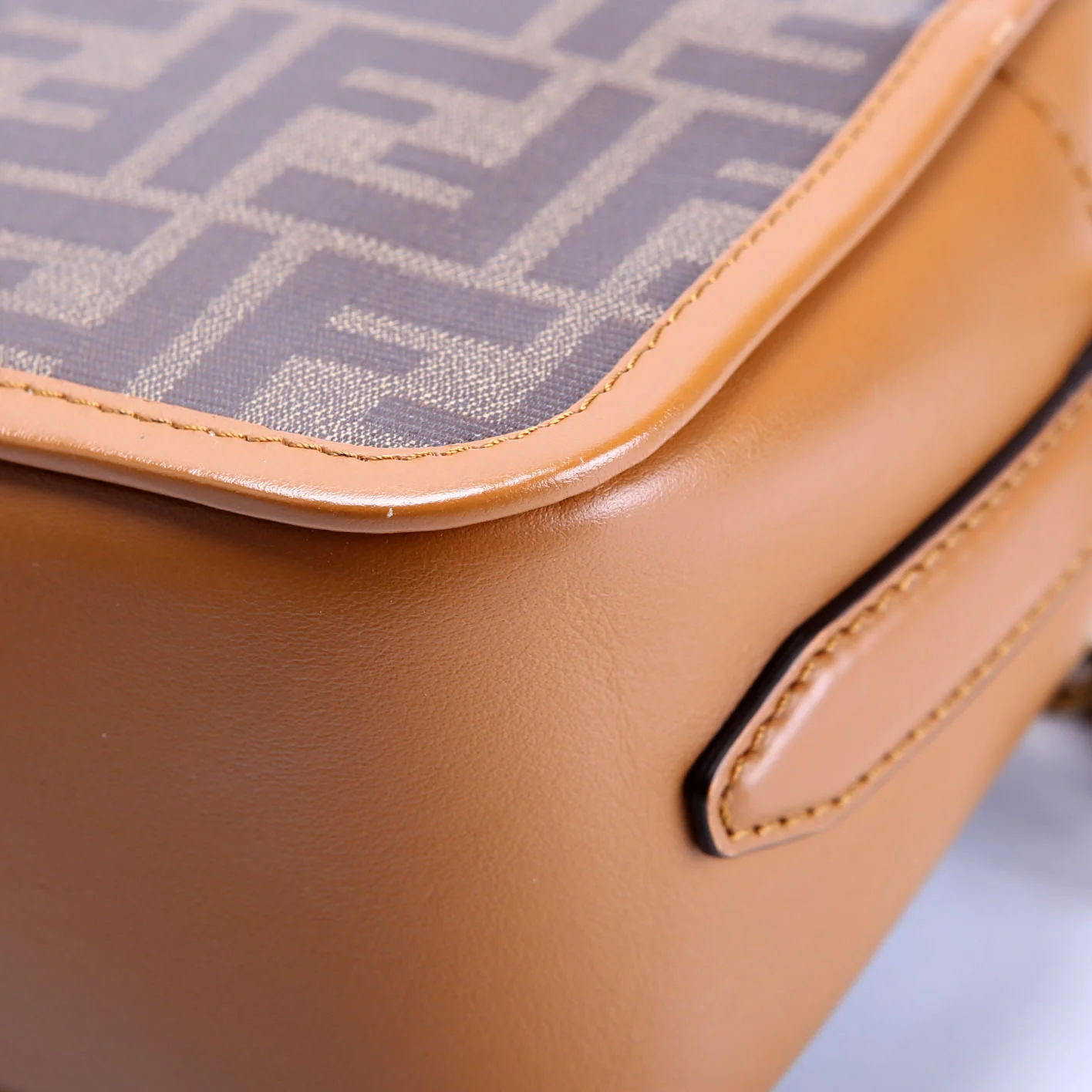 8BT287 Coated Canvas Small Camera Bag Brown - Image 6