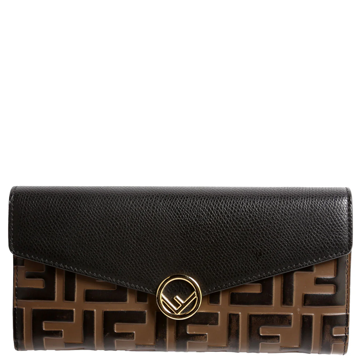 8M0251 F Is Fendi Flap Wallet Black/Brown
