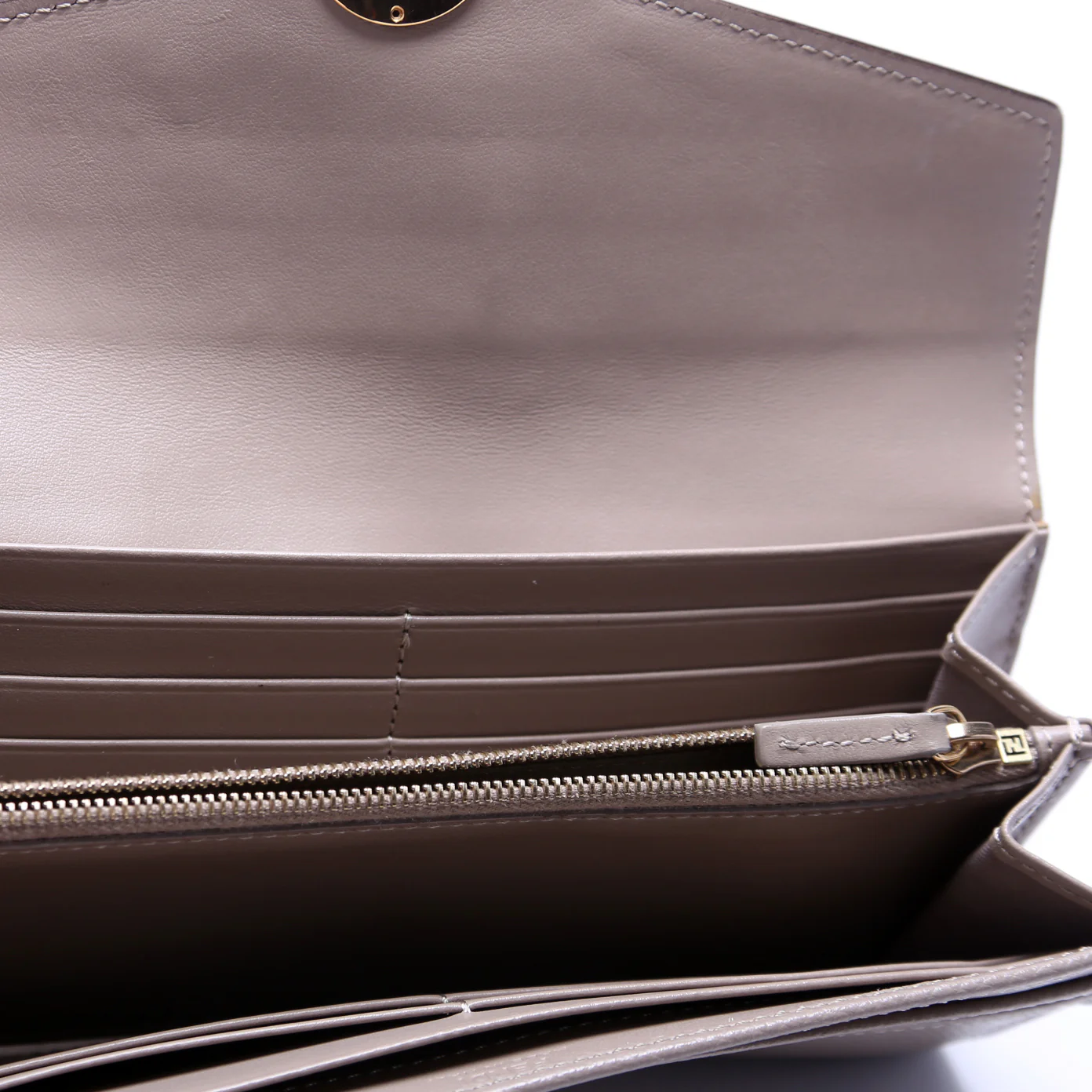 8M0251 F Is Fendi Flap Wallet Taupe - Image 6