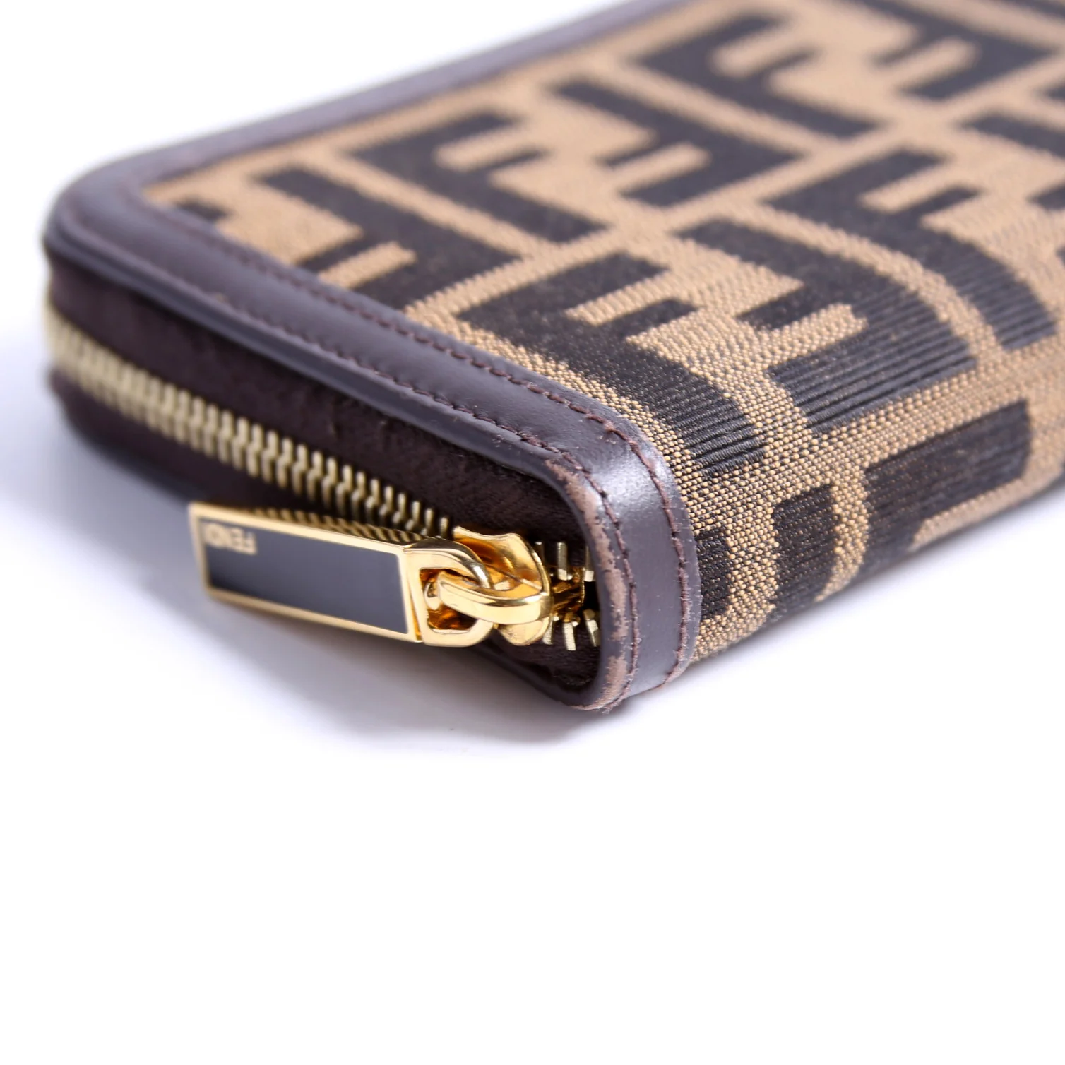 8M0299 Zucca Fabric Zip Around Wallet Brown - Image 6