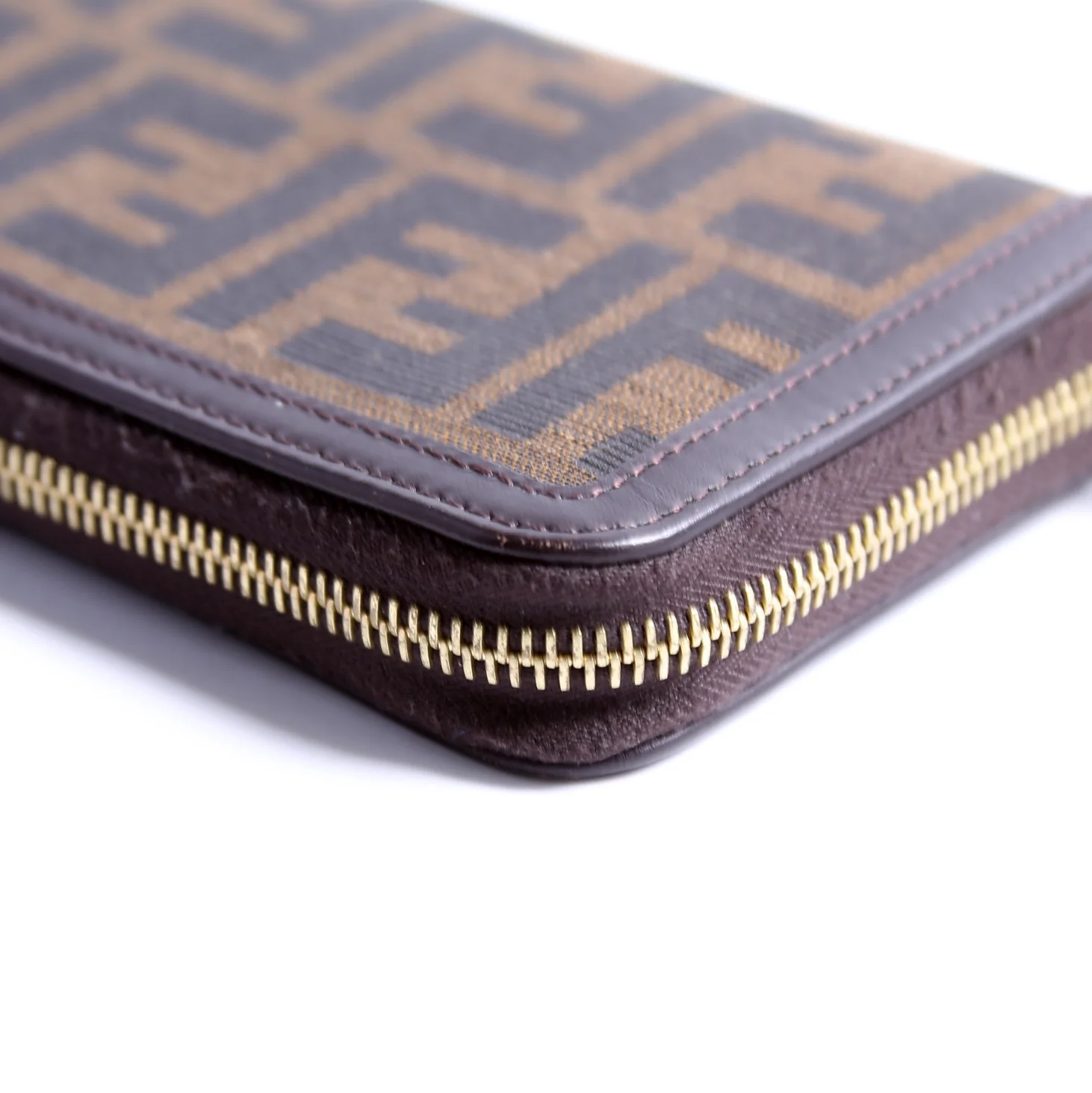 8M0299 Zucca Fabric Zip Around Wallet Brown - Image 9