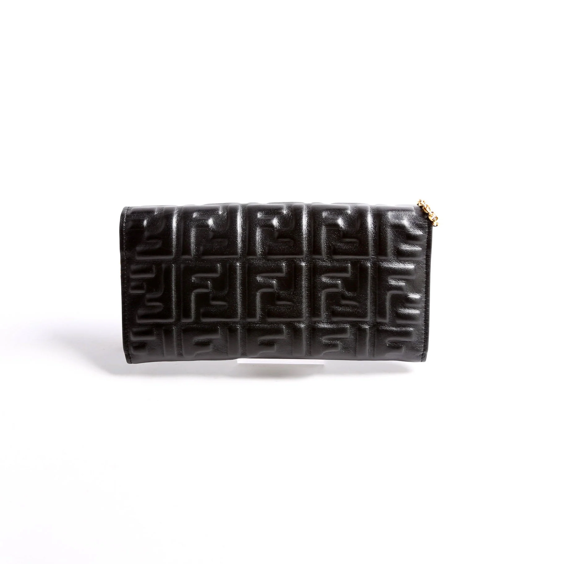 8M0365 FF Embossed Wallet On Chain Black - Image 2