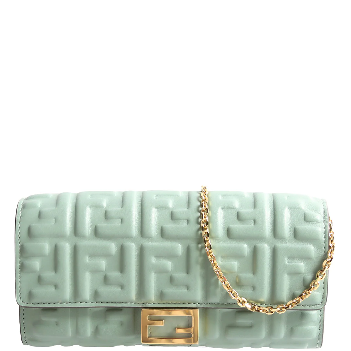 8M0365 FF Embossed Wallet On Chain Green