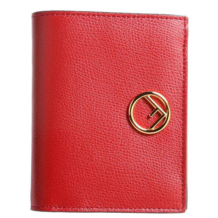 8M0387 F Is Fendi Compact Wallet Red - Image 2
