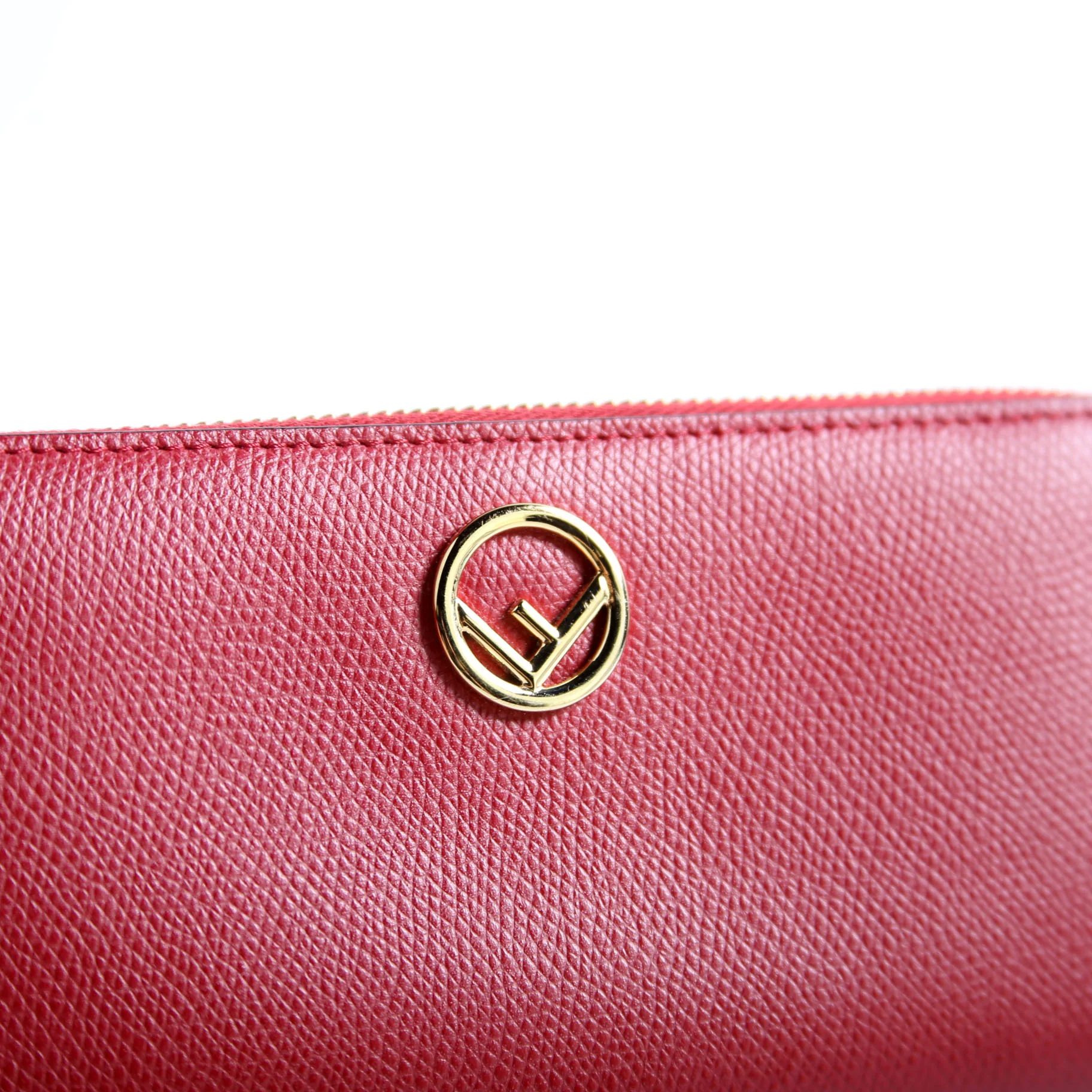 8M0406 F Is Fendi Slim Zip Around Wallet Red - Image 10
