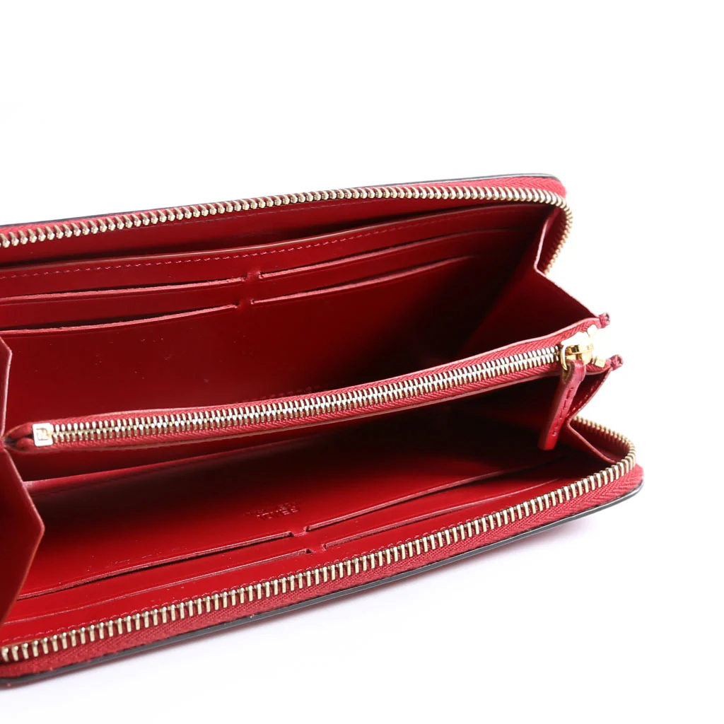 8M0406 F Is Fendi Slim Zip Around Wallet Red - Image 11