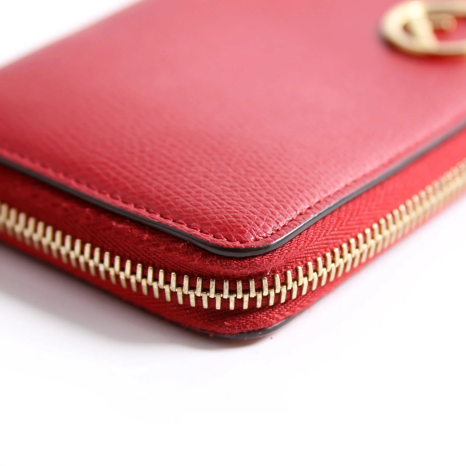 8M0406 F Is Fendi Slim Zip Around Wallet Red - Image 8