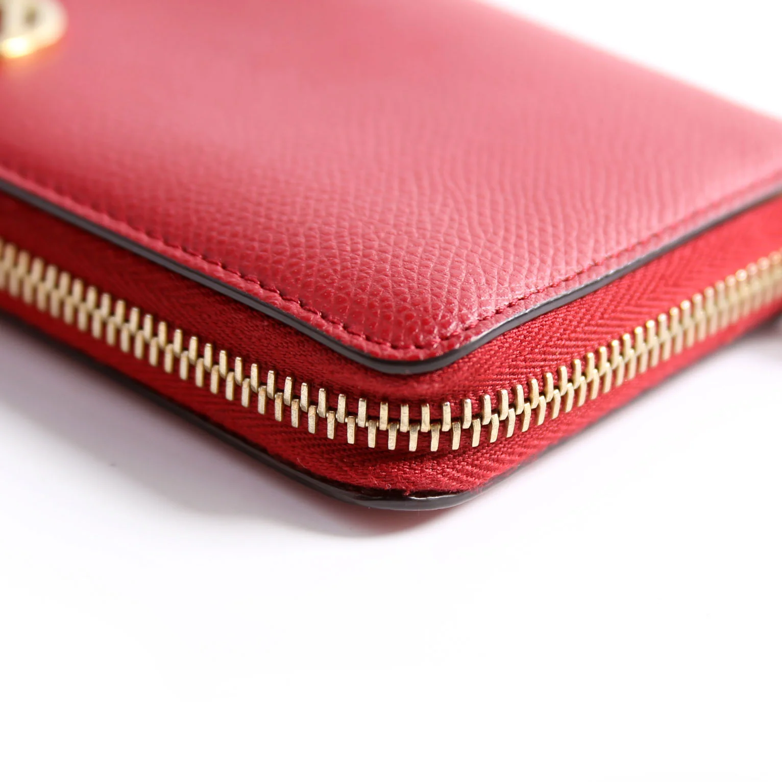 8M0406 F Is Fendi Slim Zip Around Wallet Red - Image 9