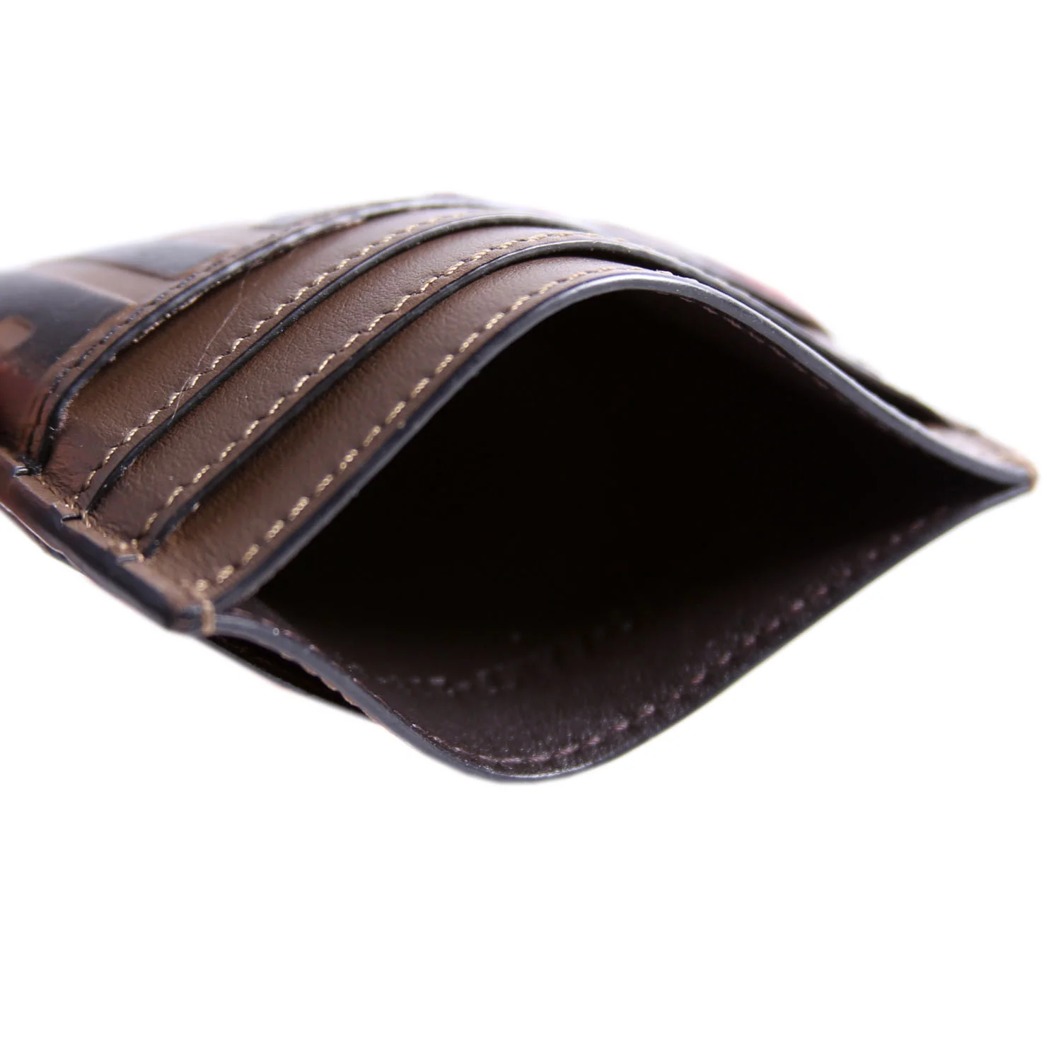 8M0445 FF Leather Card Holder Brown - Image 10