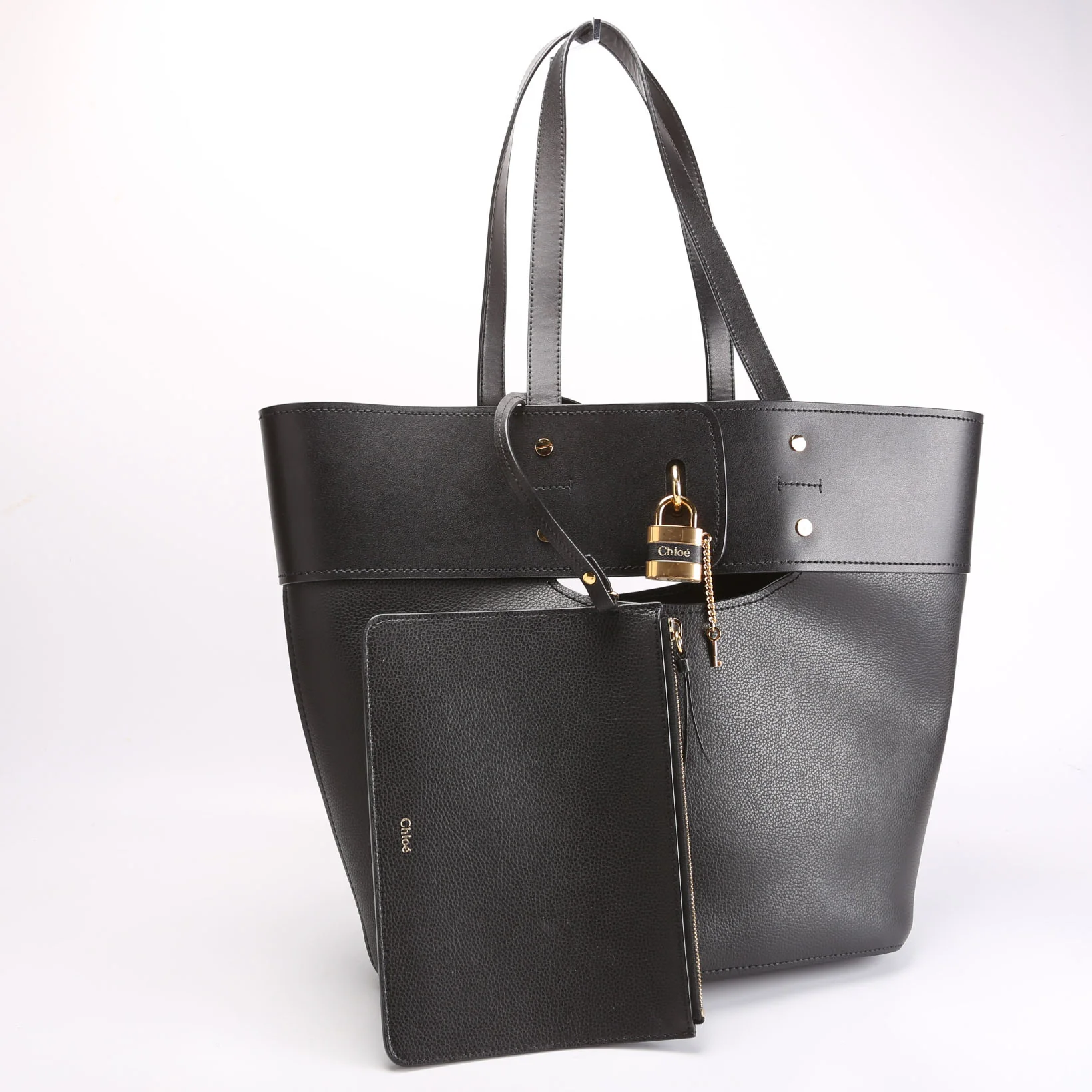 Aby Grain Leather Medium Tote Black - Image 2
