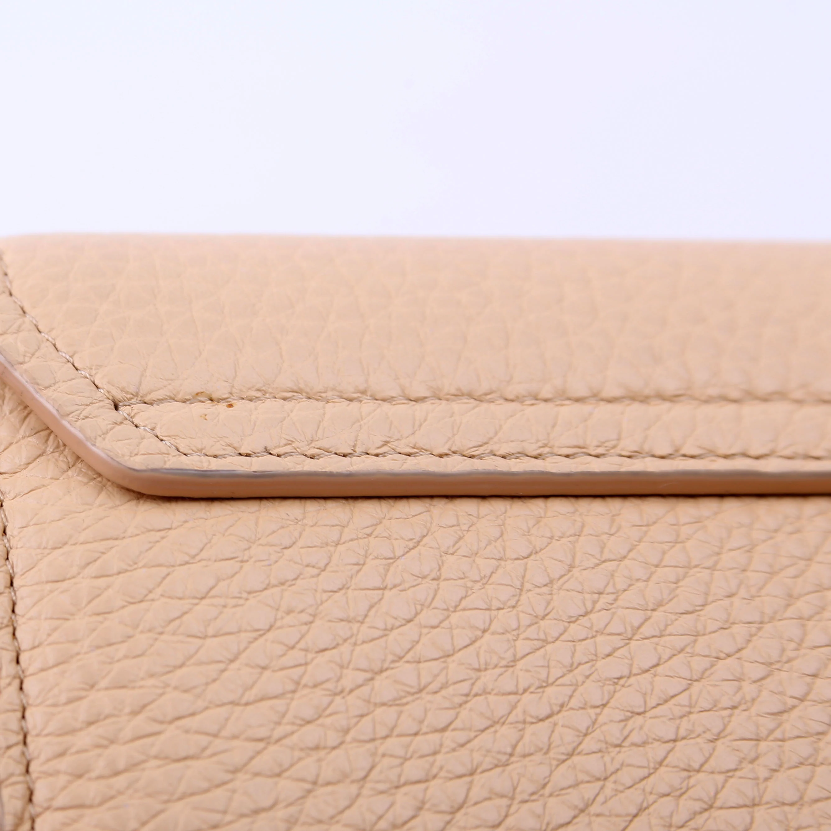 Aby Grain Leather Wallet On Chain Beige - Image 8