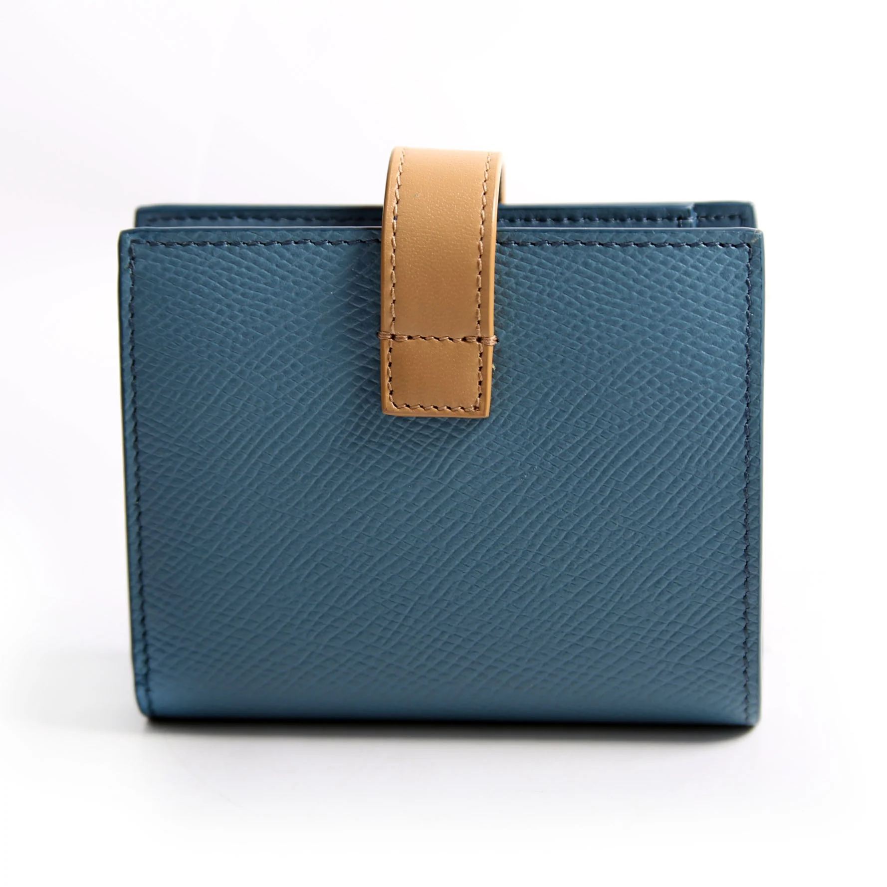 Accordeon Bi-Color Calfskin Card Holder Blue - Image 2