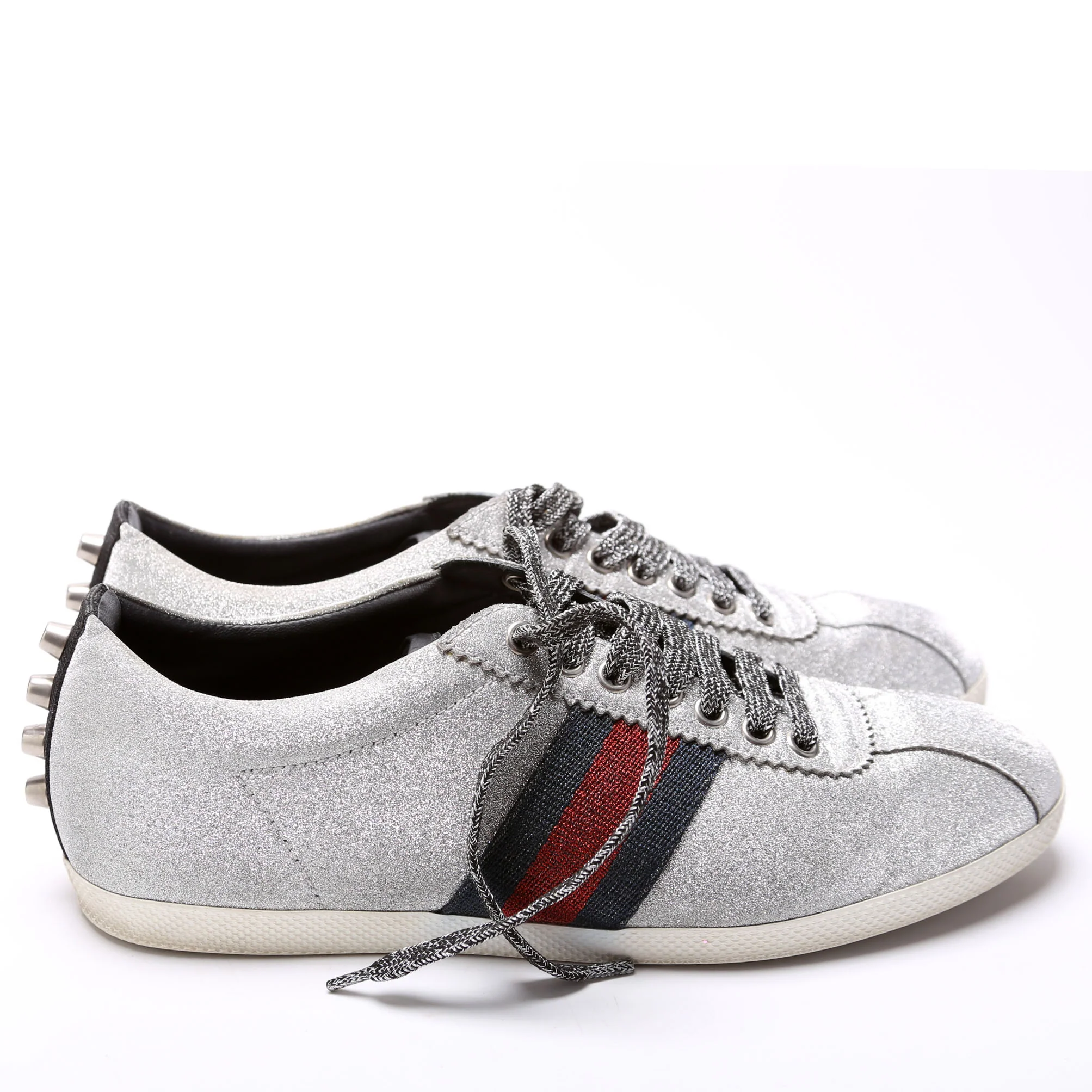 Ace Web Glitter Sneakers Size 39.5 Silver - Image 3