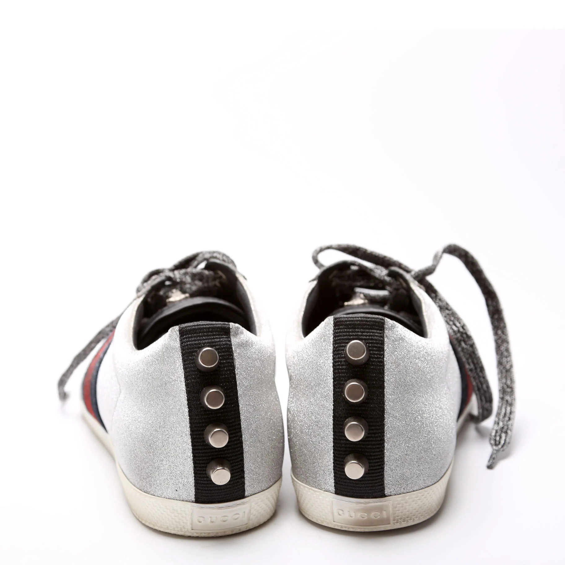 Ace Web Glitter Sneakers Size 39.5 Silver - Image 4