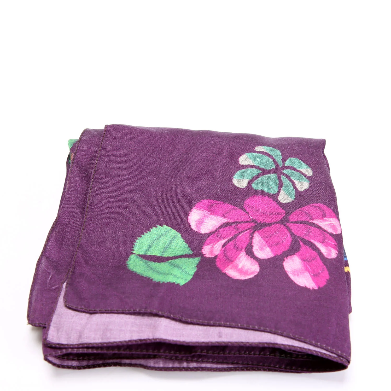 Adiorable 69 Square Silk Cotton 55CM Scarf Purple/Multicolor - Image 2