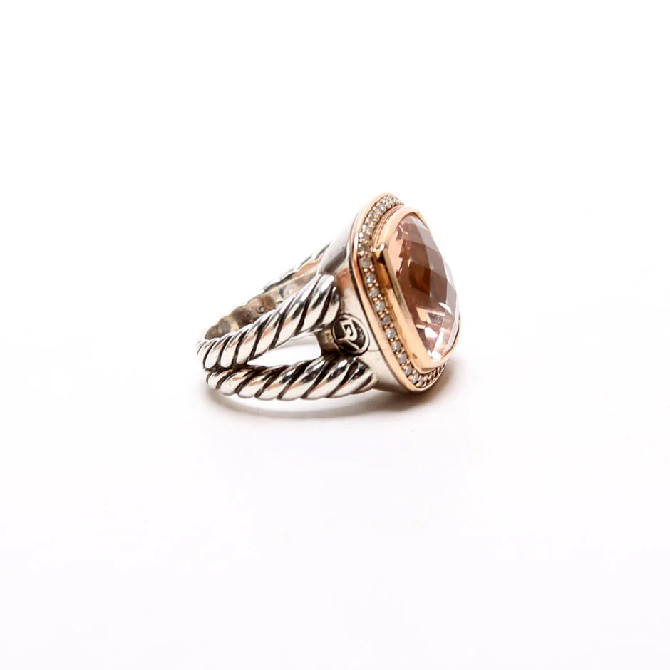 Albion 14MM Ring Morganite/925/750 Size 7 Pink - Image 4